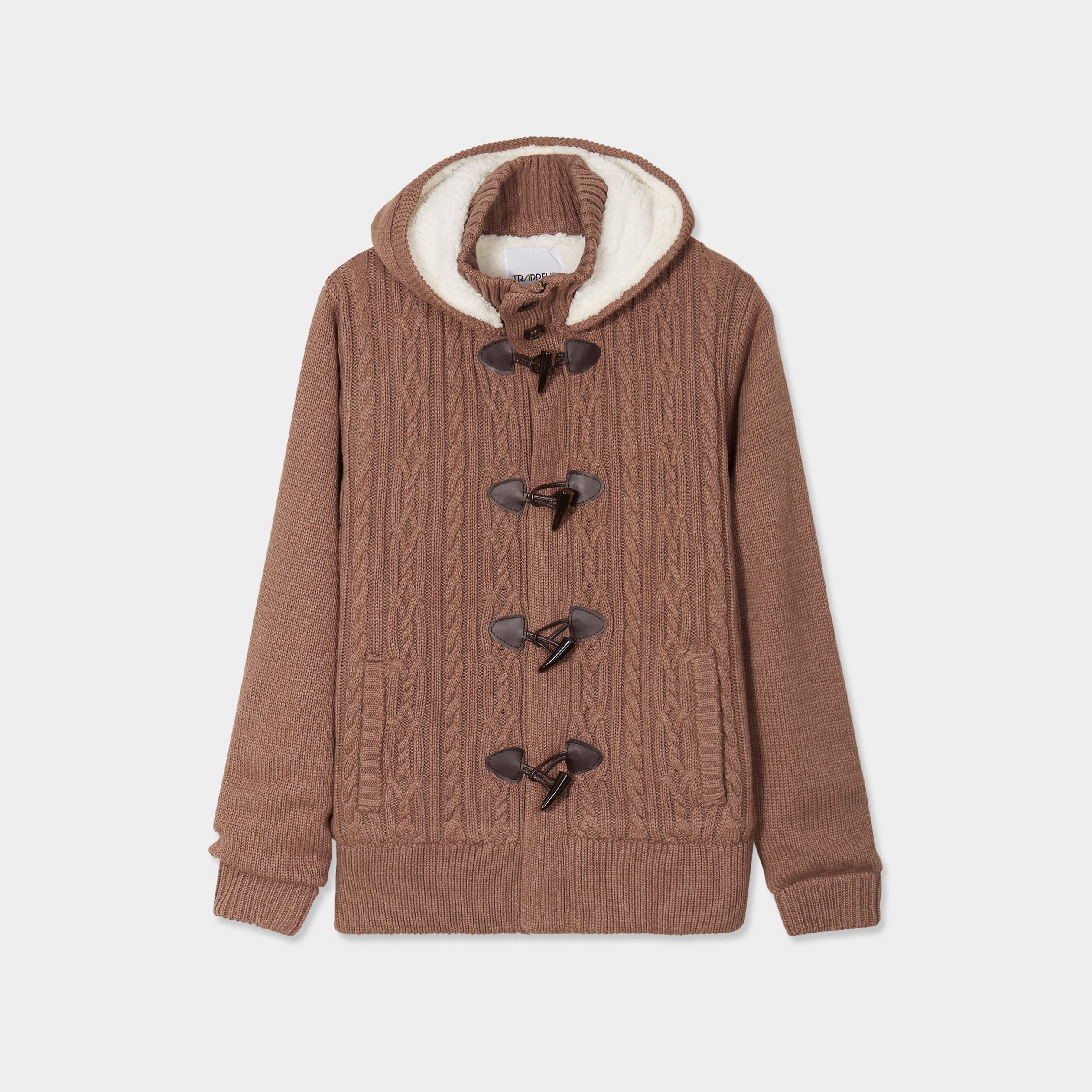 Gilet &agrave; capuche doubl&eacute;e polaire taupe homme