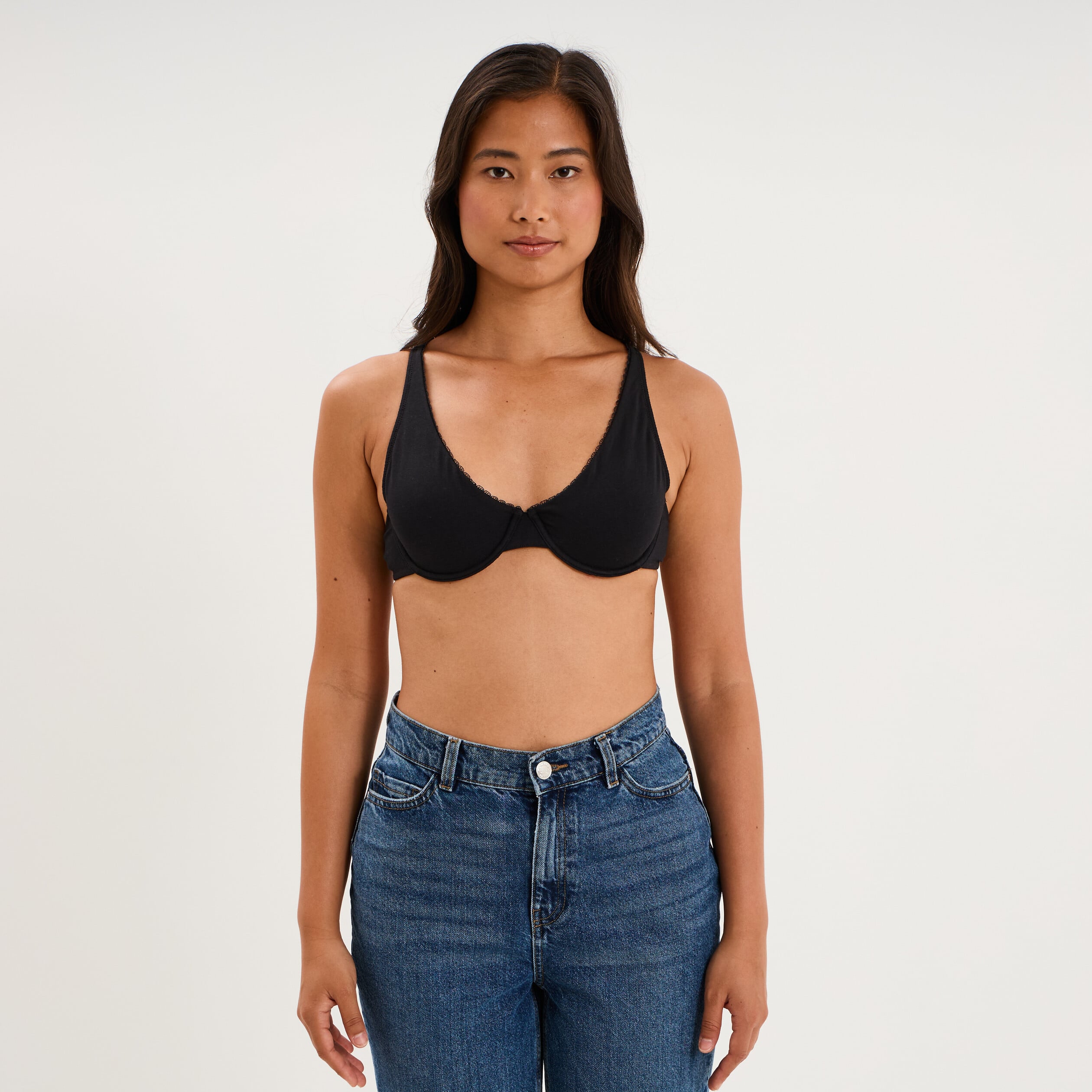 Soutien-gorge foulard coton majoritaire noir femme