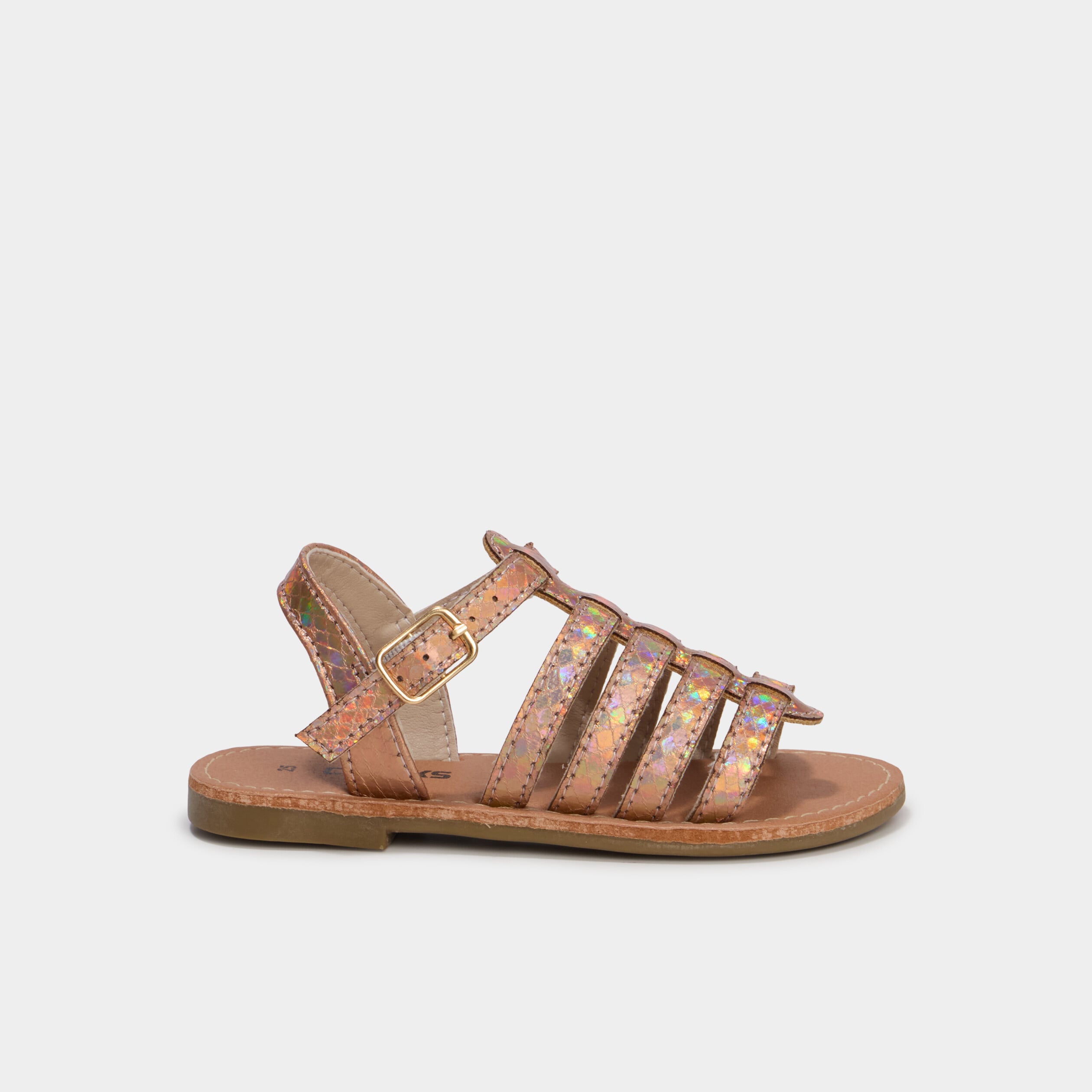 Sandales &agrave; multibrides couleur argent fille