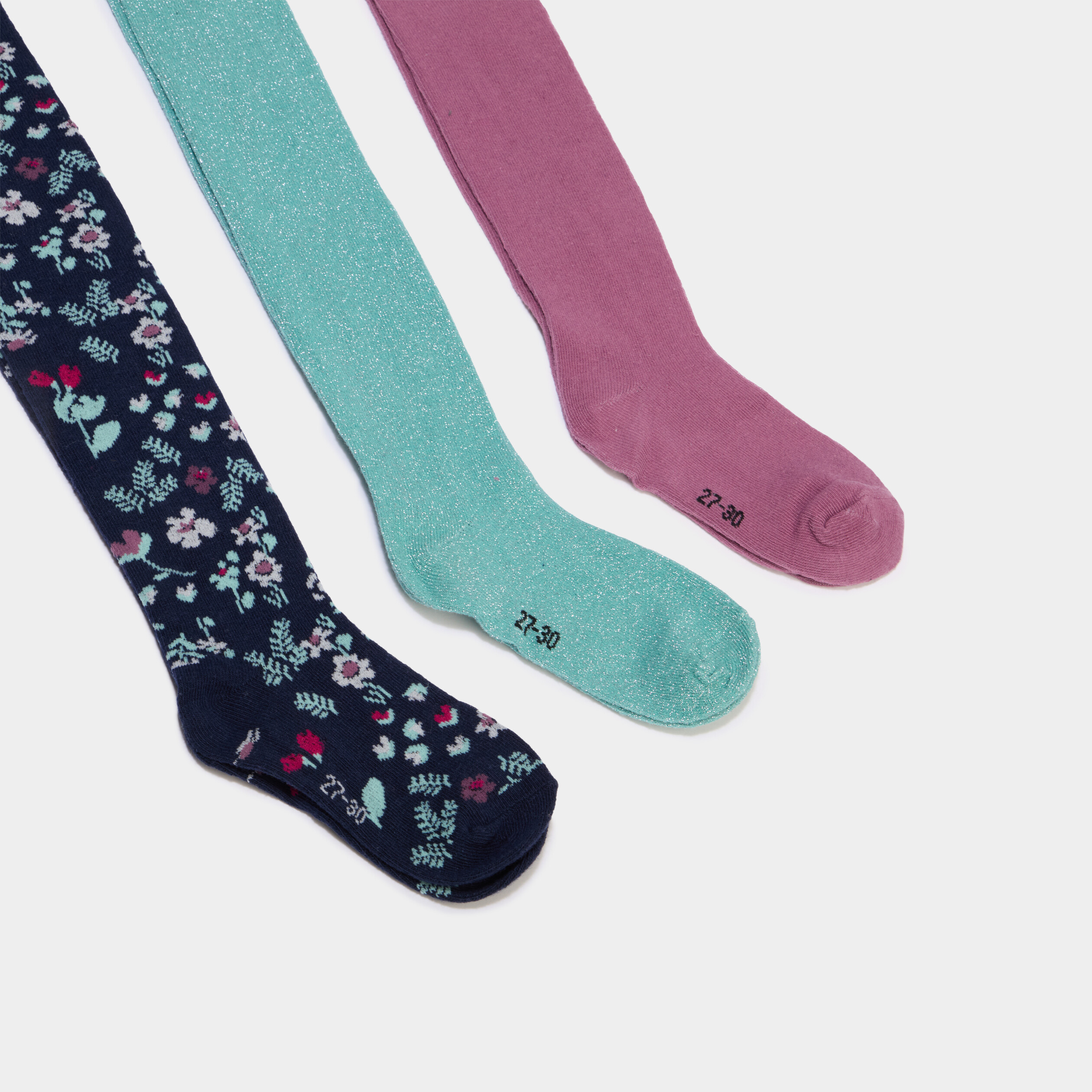 Lot 3 collants multicolore fille