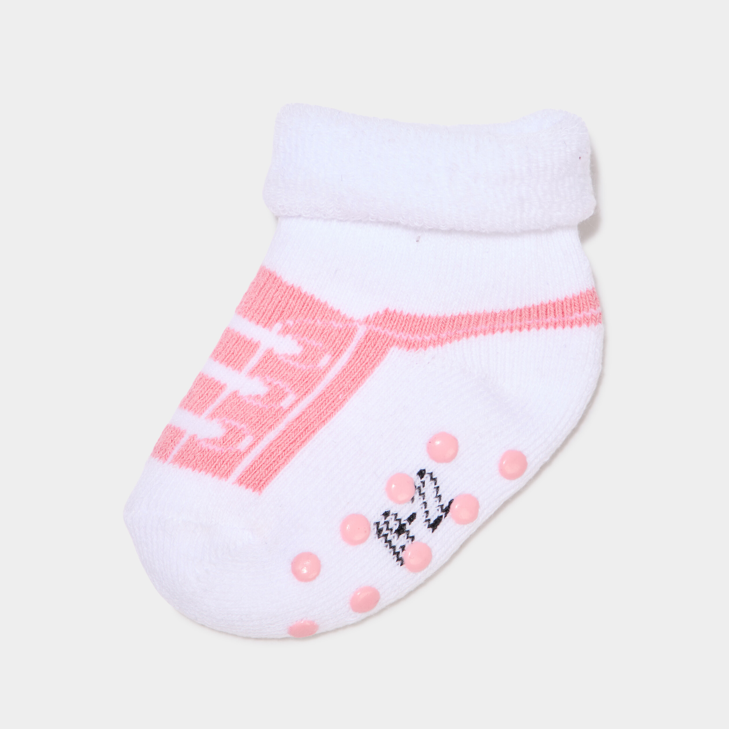 Chaussettes bottons coton majoritaire rose b&eacute;b&eacute; fille