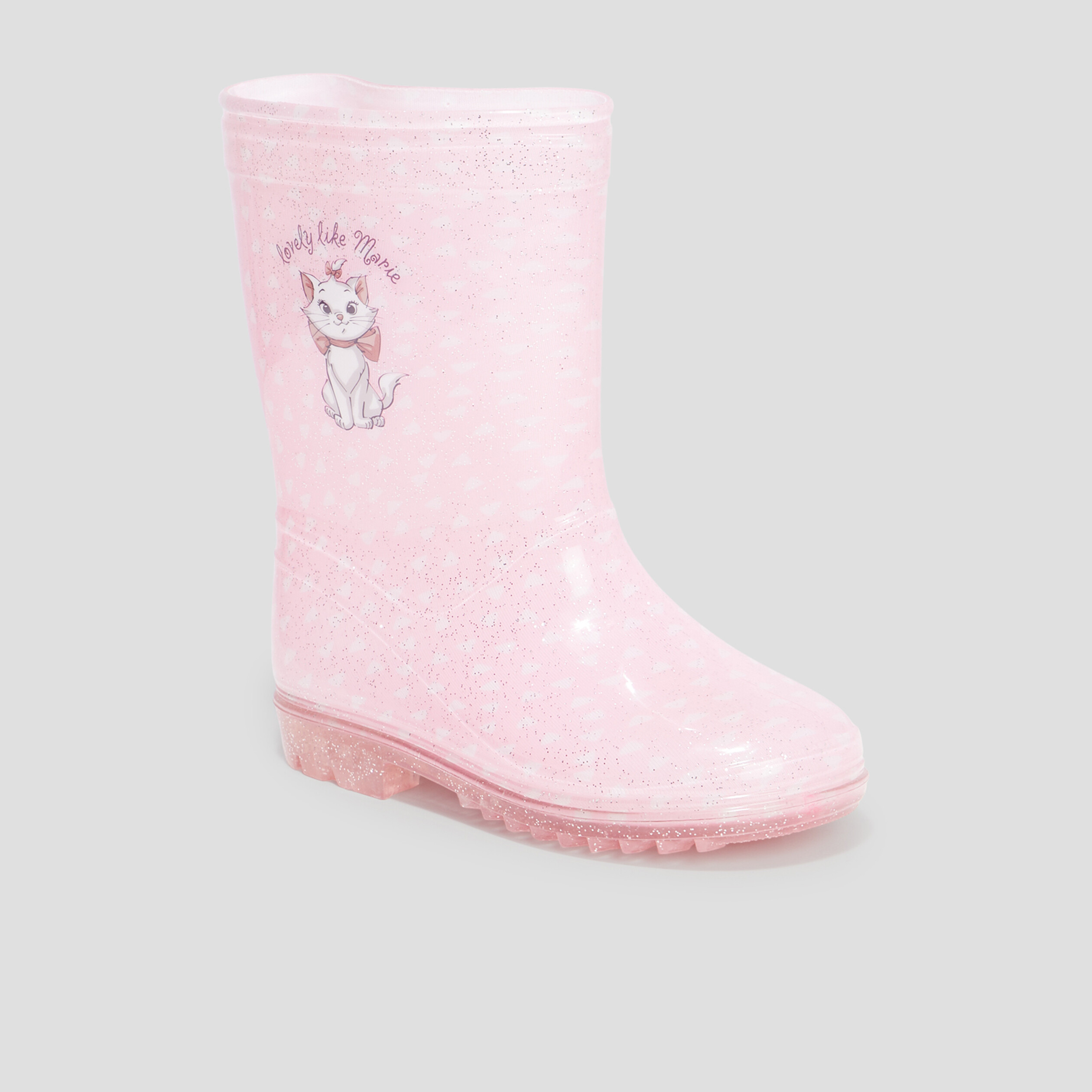 Bottes de pluie paillettes Aristochats rose fille