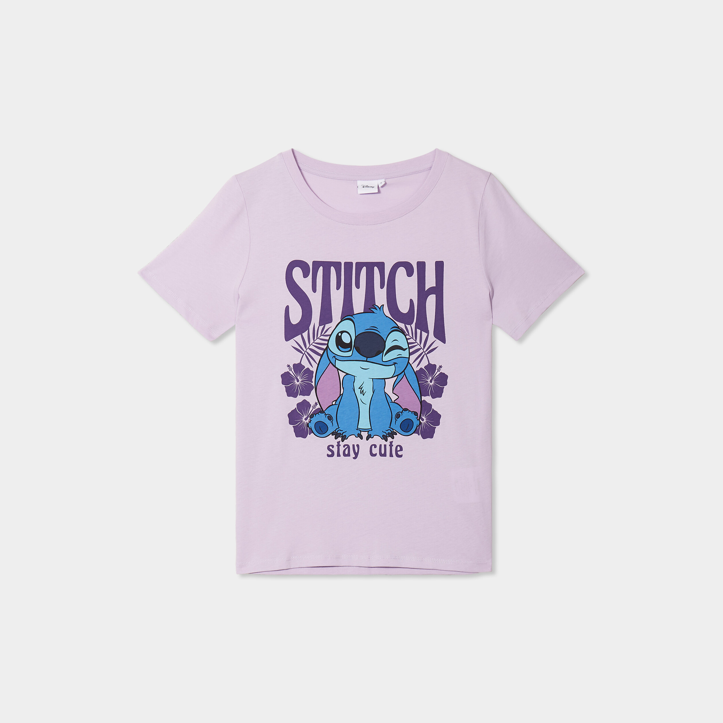 t shirt manches courtes coton stitch parme femme T-shirt manches courtes coton Stitch parme femme