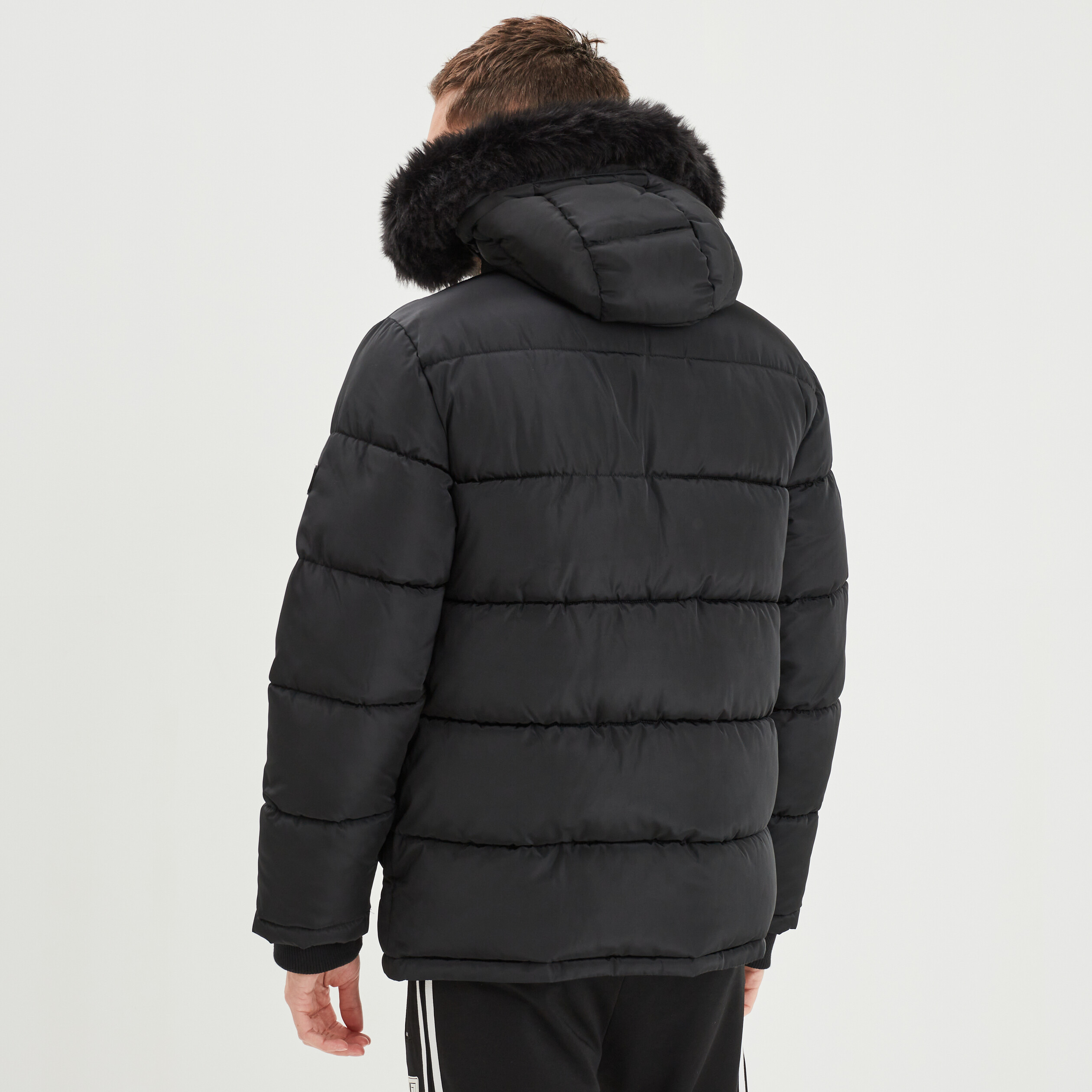 Doudoune noir capuche fourrure homme shop