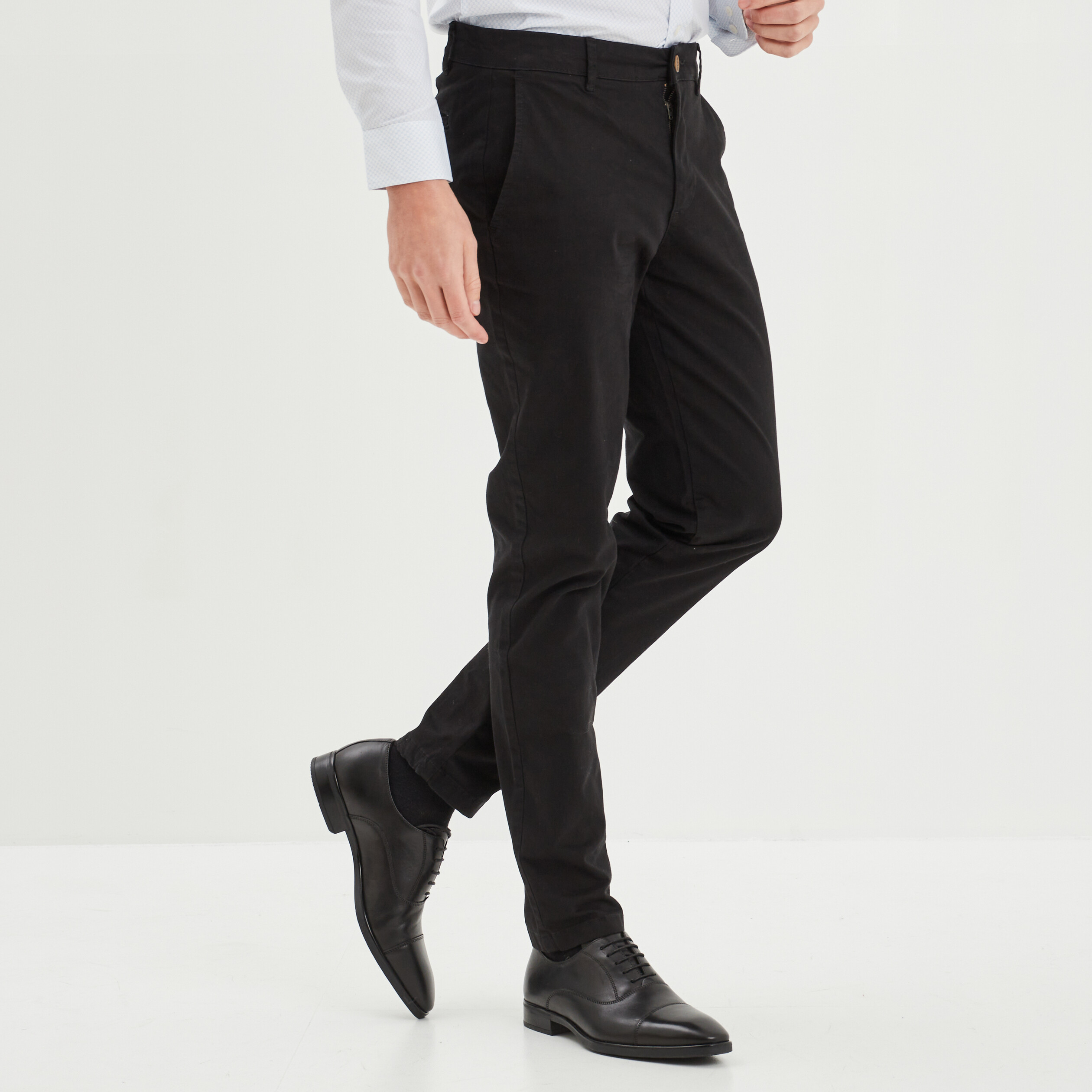 Pantalon chino homme John Devin - Noir en coton John Devin - Pantalon Homme  sur MenCorner