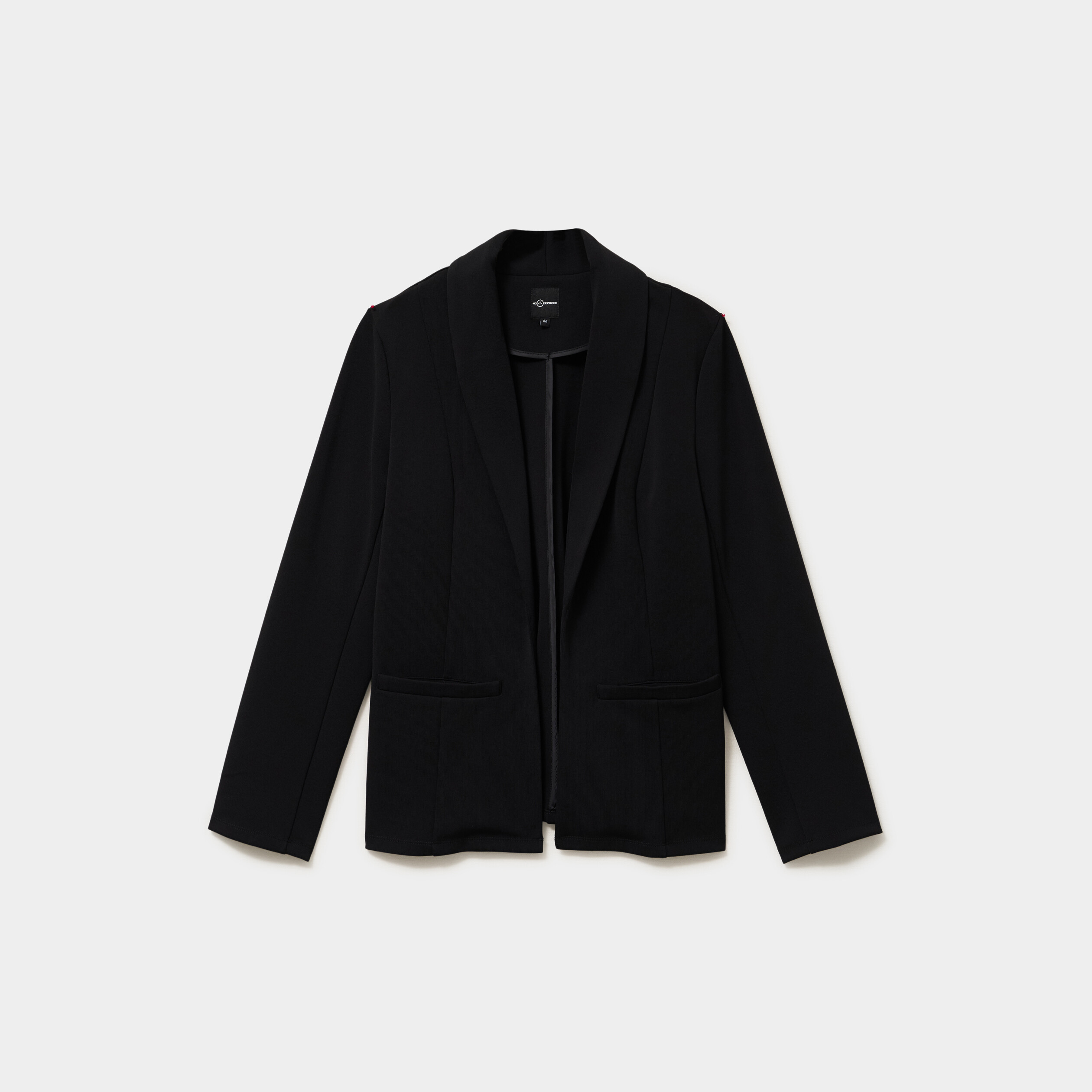 Blazer col tailleur manches longues noir femme