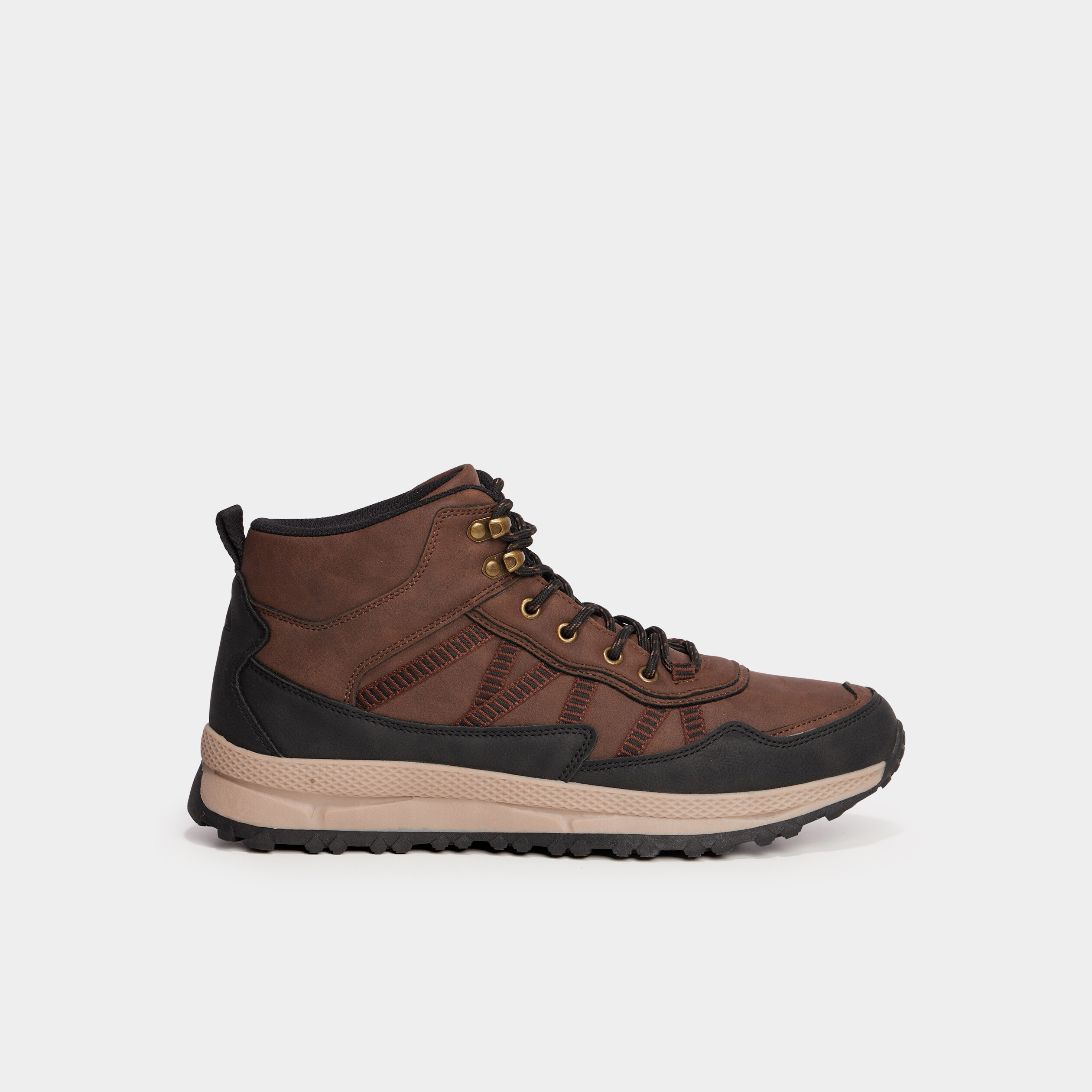 baskets montantes a lacets marron cognac homme Baskets montantes à lacets marron cognac homme