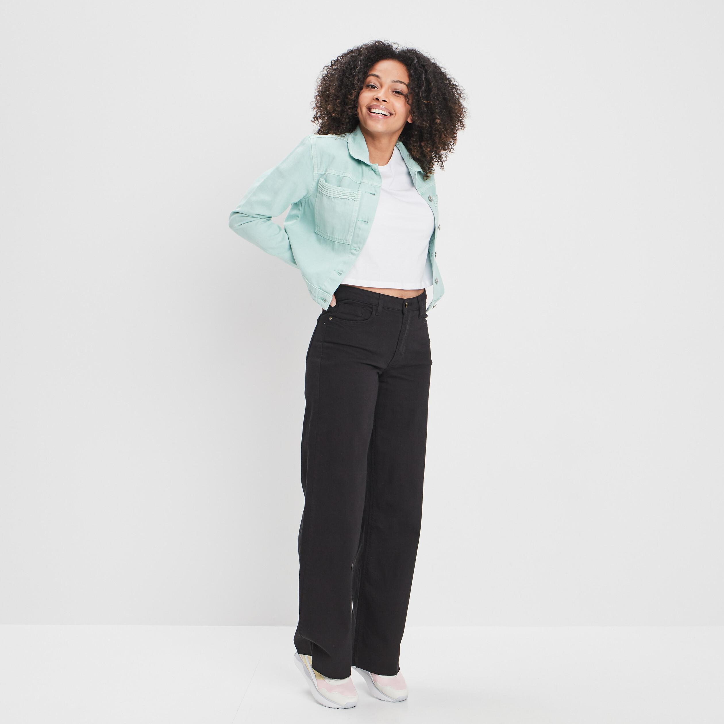 t shirt cropped col rond blanc femme T-shirt cropped col rond blanc femme