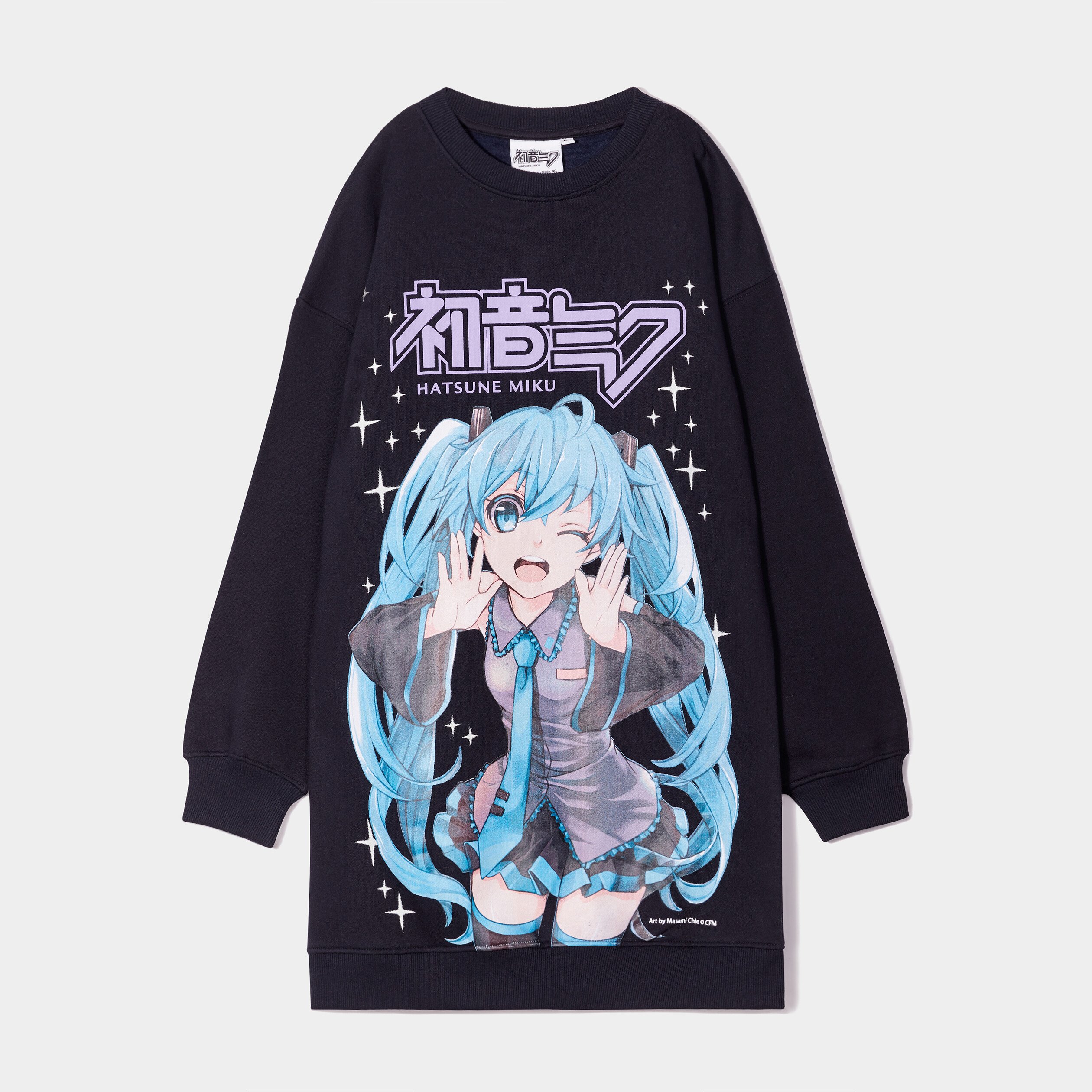 Sweat oversize Hatsune Miku noir fille