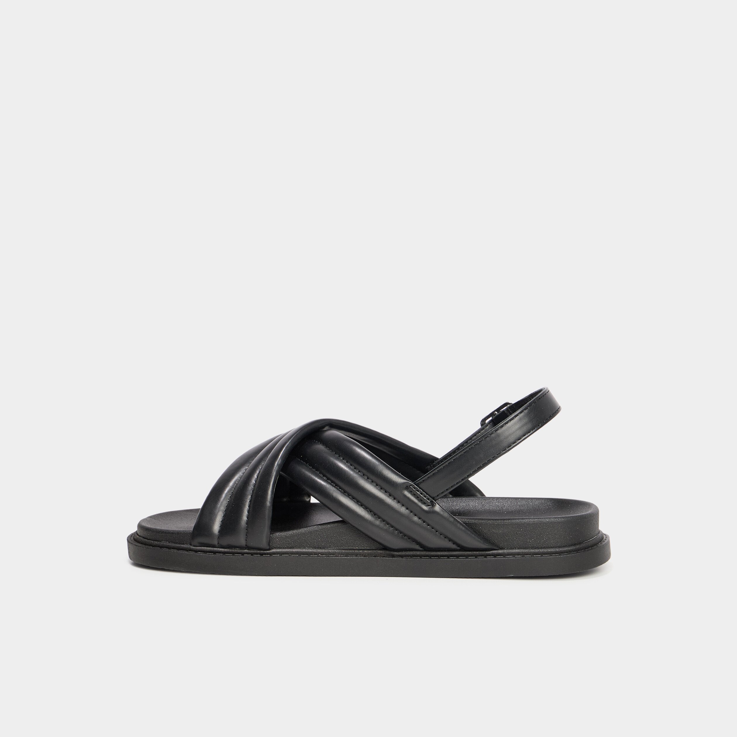 Sandales plates noir femme