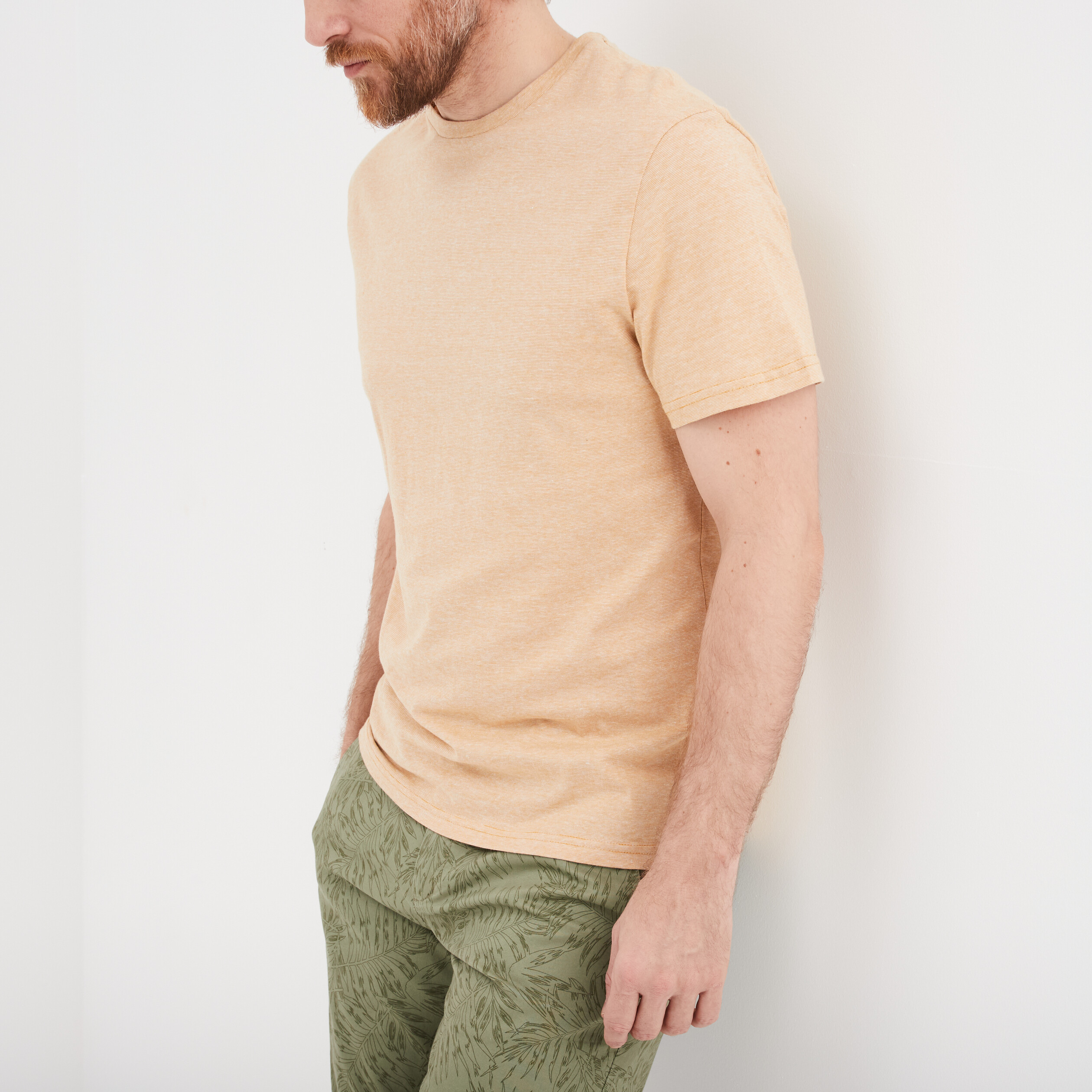 t shirt col rond manches courtes creeks jaune moutarde homme T-shirt col rond manches courtes Creeks jaune moutarde homme