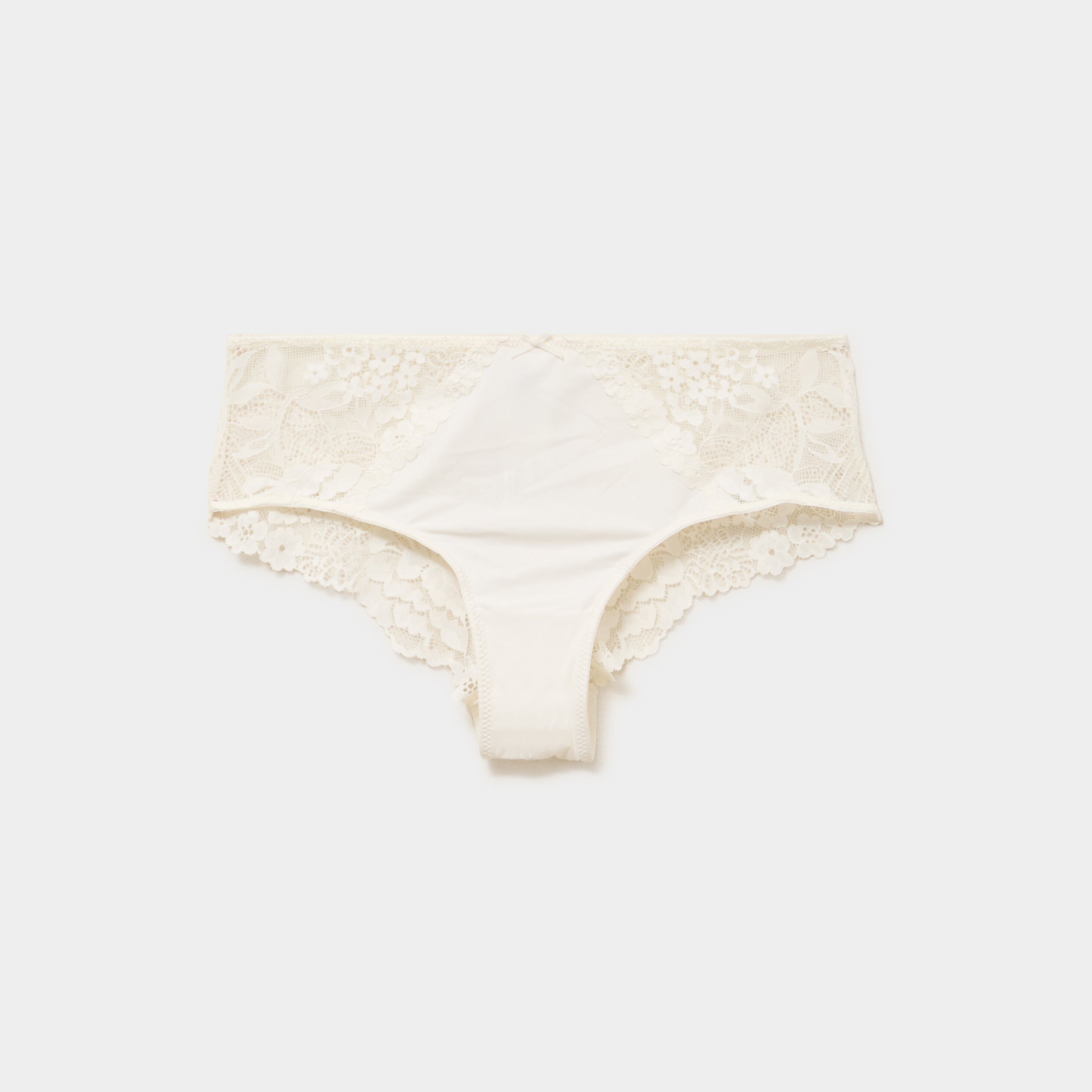 Shorty avec dentelle blanc femme