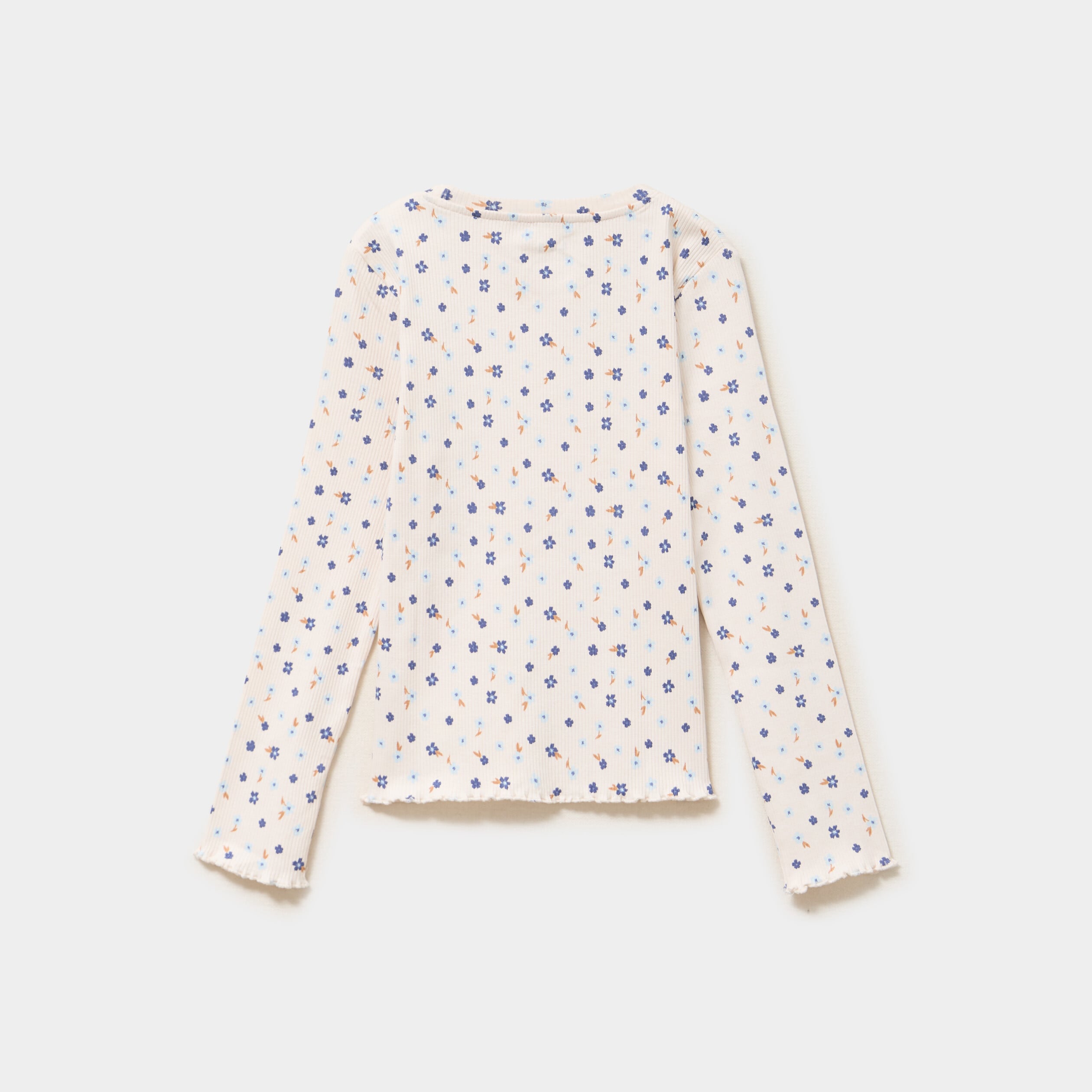 T-shirt c&ocirc;tel&eacute; ajust&eacute; manches longues beige fille