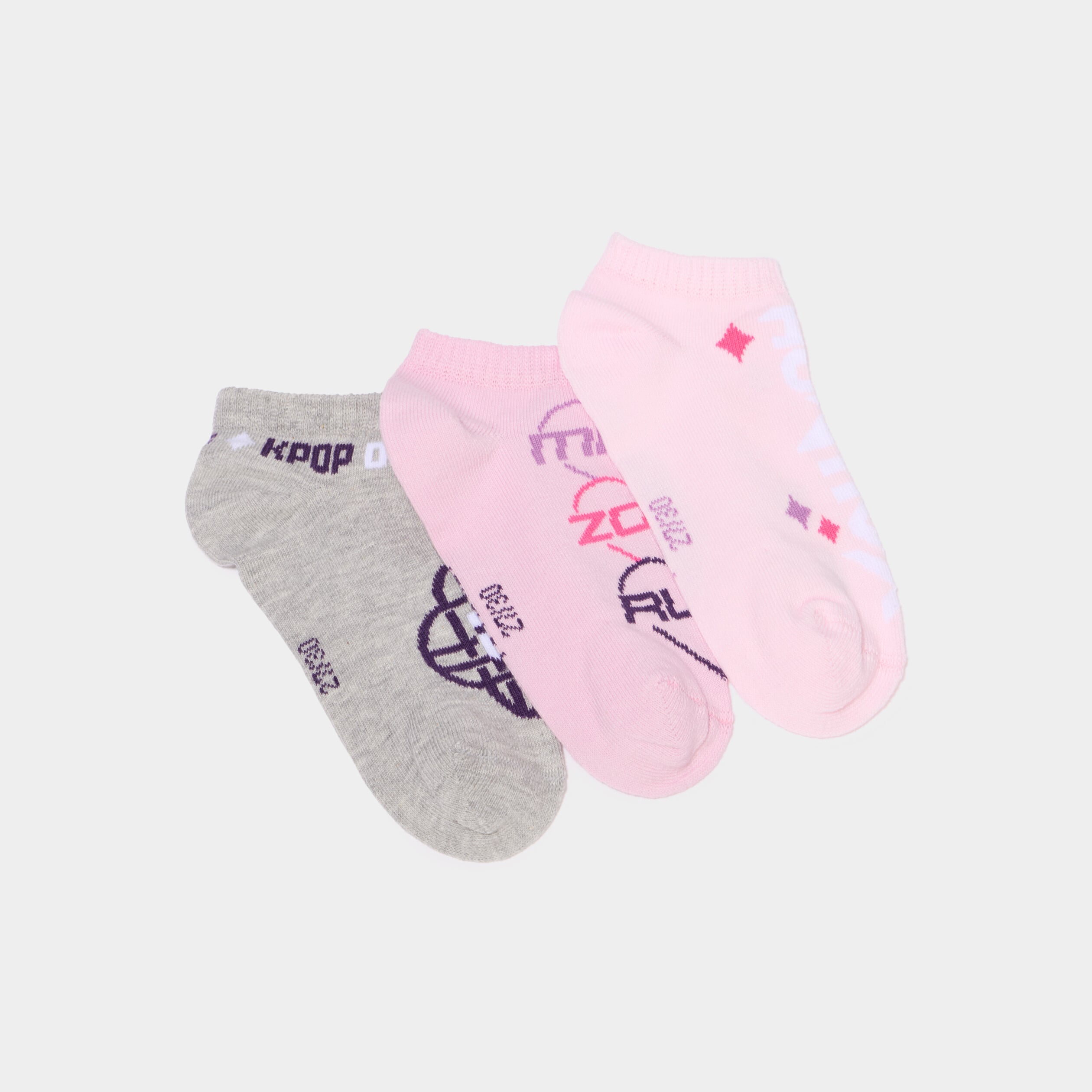 Lot 3 chaussettes Kpop Demon Hunters violet fille