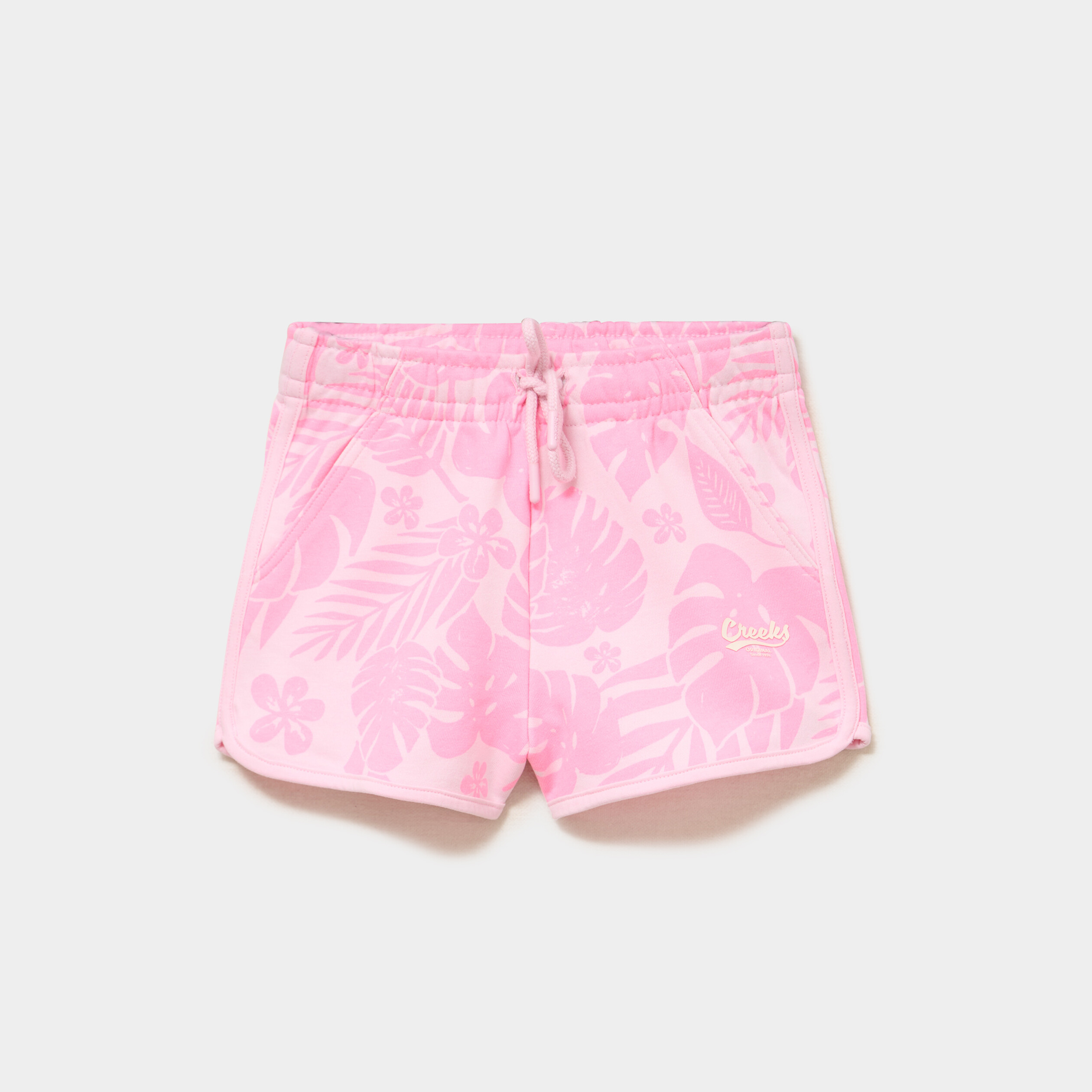 Short molletonn&eacute; taille &eacute;lastiqu&eacute;e rose fille