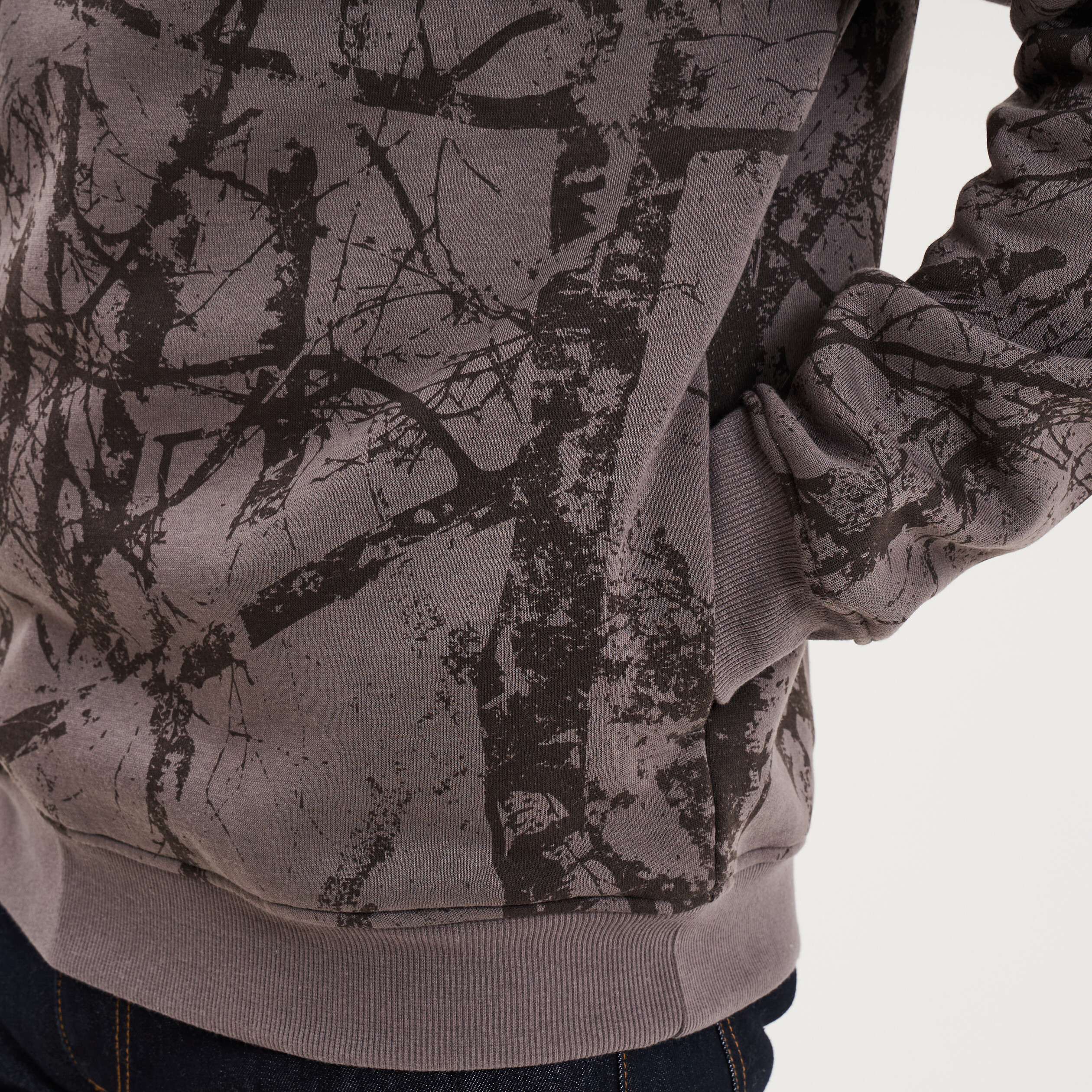 Sweat hoodie &agrave; capuche molleton taupe homme