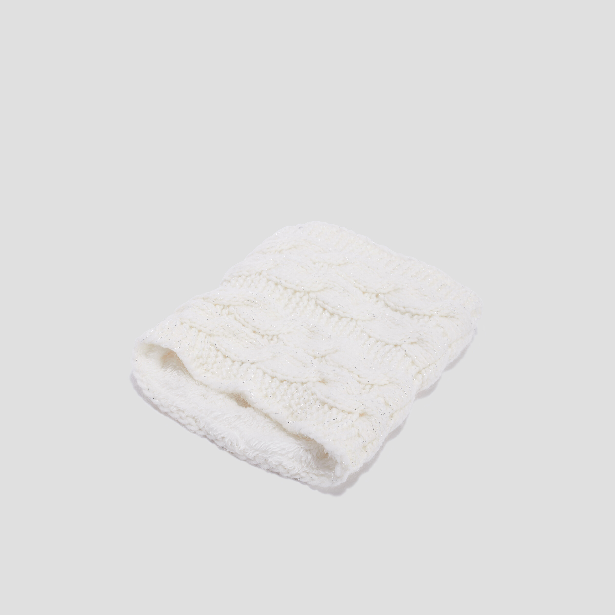 snood fourre a torsades ecru fille Snood fourré à torsades ecru fille