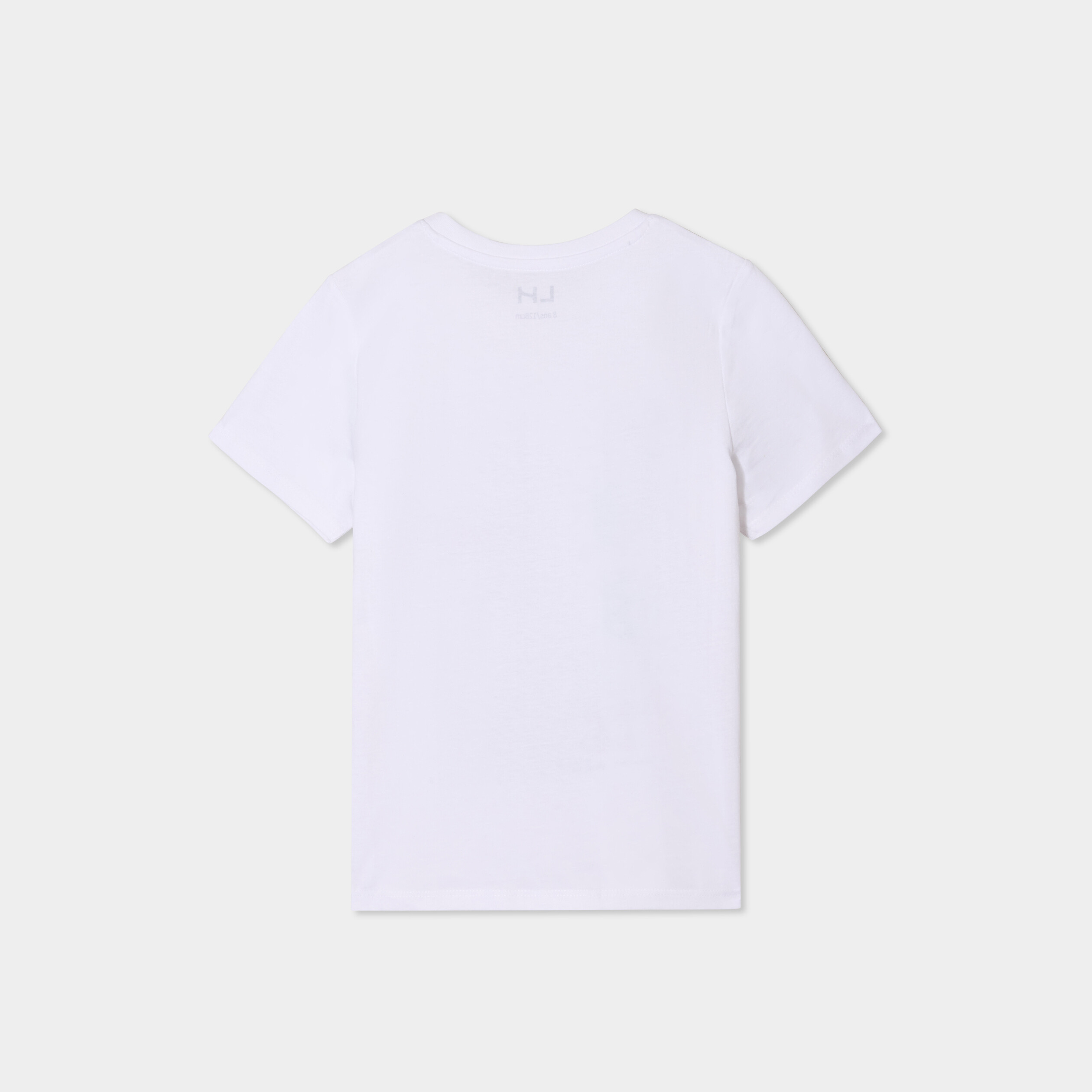 T-shirt col rond manches courtes coton blanc gar&ccedil;on