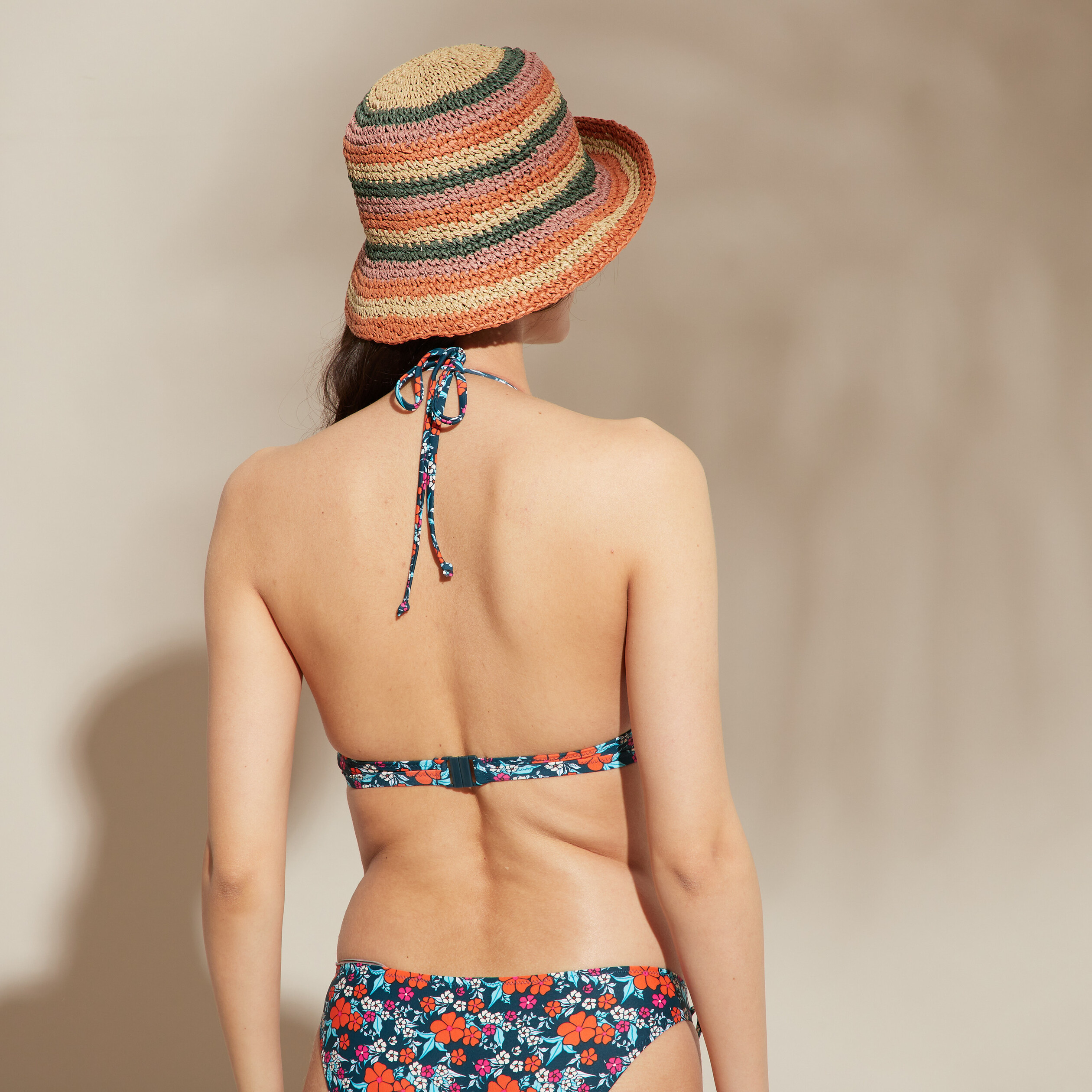 Haut de maillot de bain triangle bleu pétrole femme