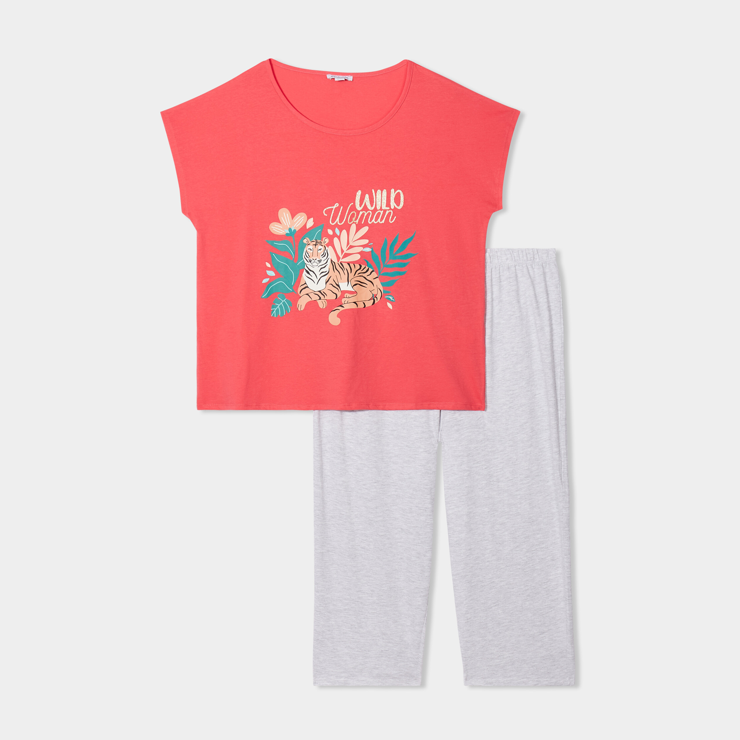 ensemble pyjama corsaire 2 pieces rose vif femmegt Ensemble pyjama corsaire 2 pièces rose vif femme grande taille
