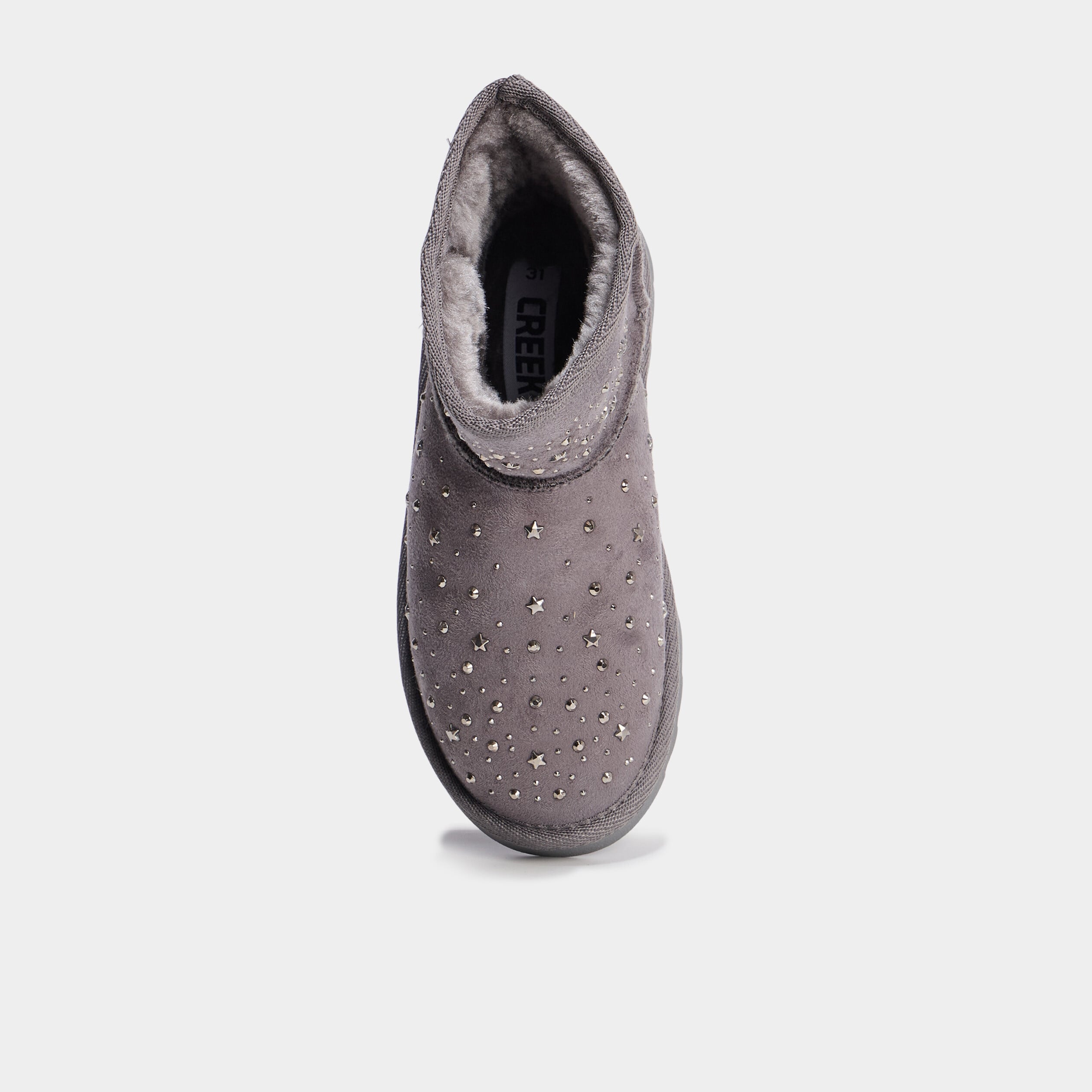 Boots fourr&eacute;es &agrave; clous gris fille