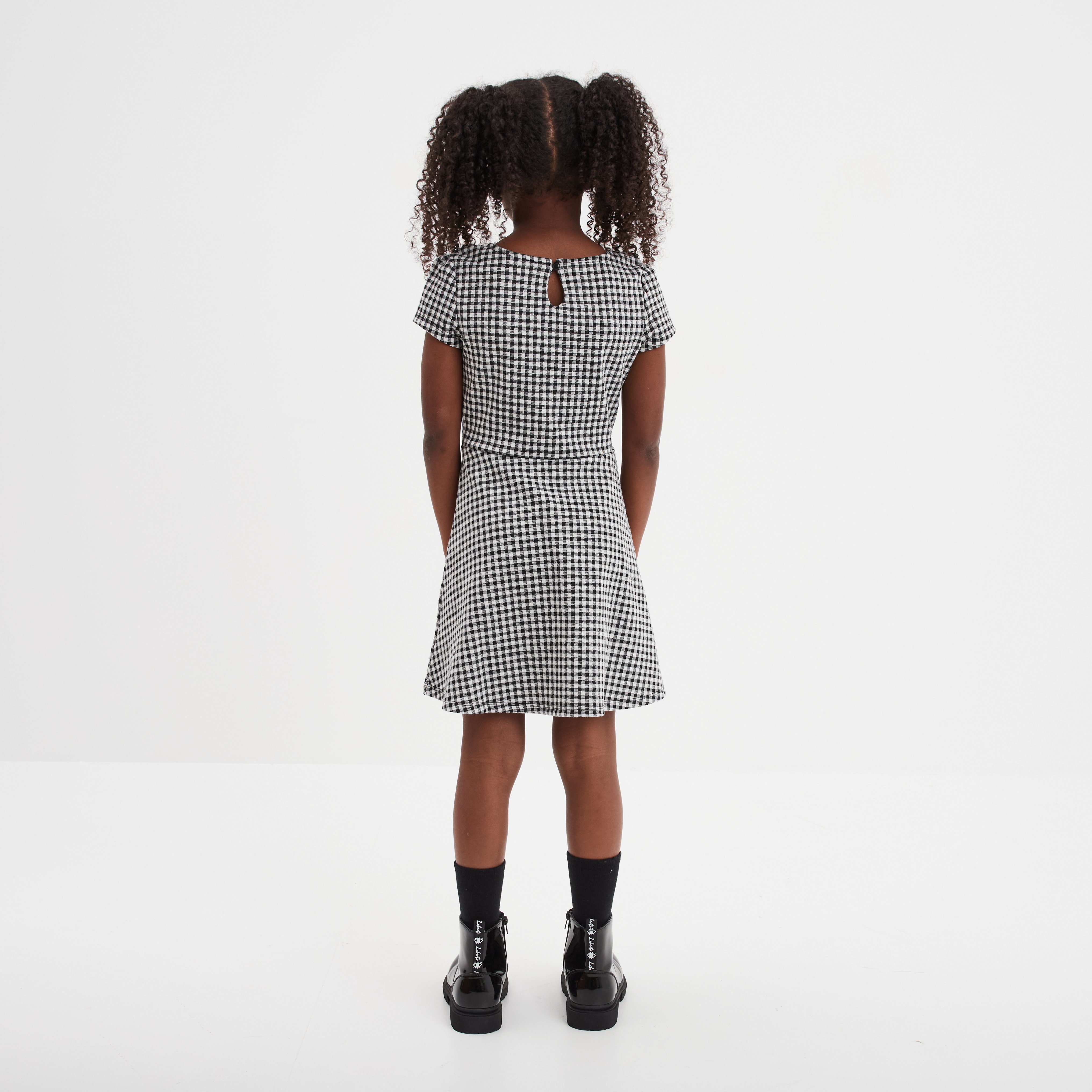 Robe patineuse manches courtes ecru fille