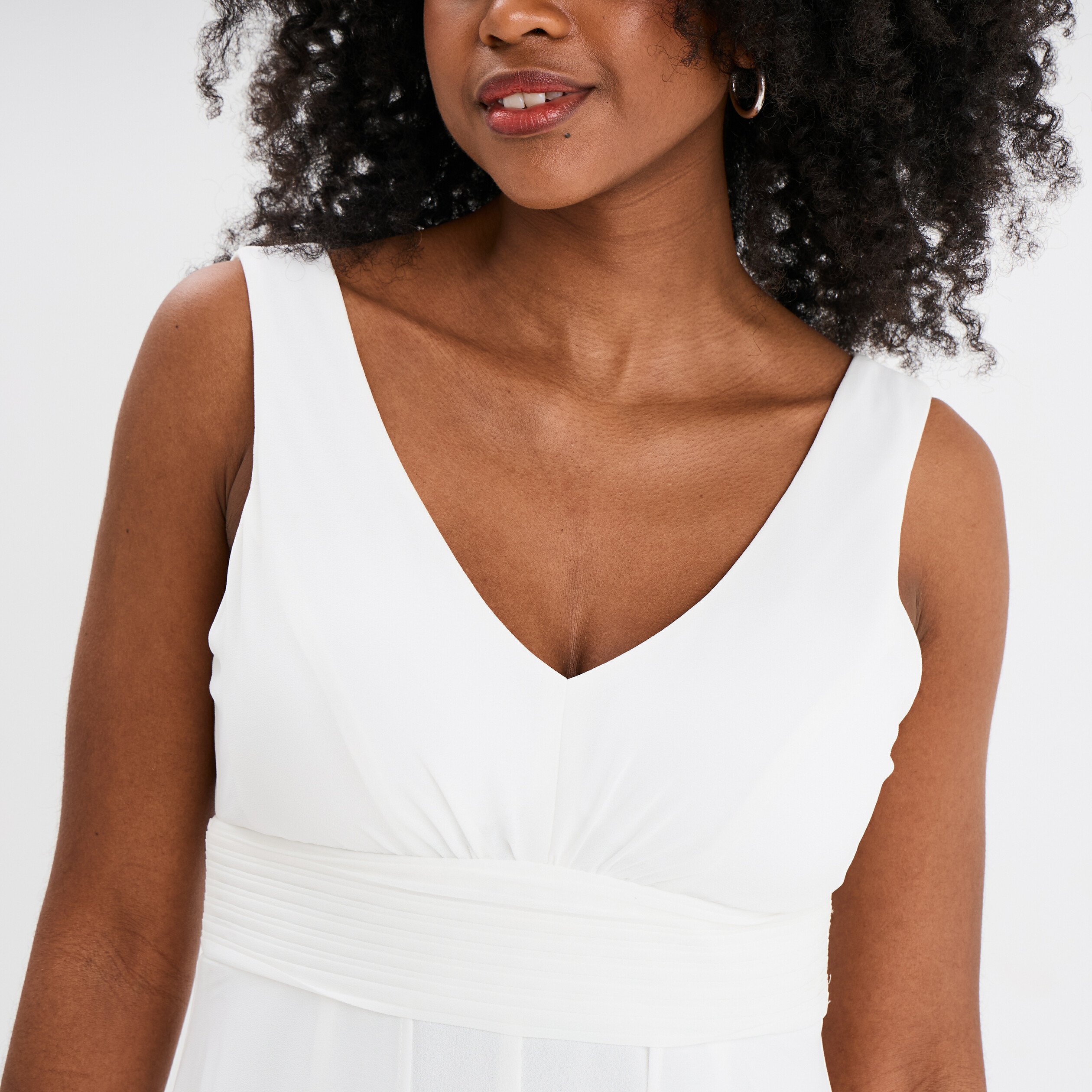 Combinaison pantalon avec voile jupe blanc femme