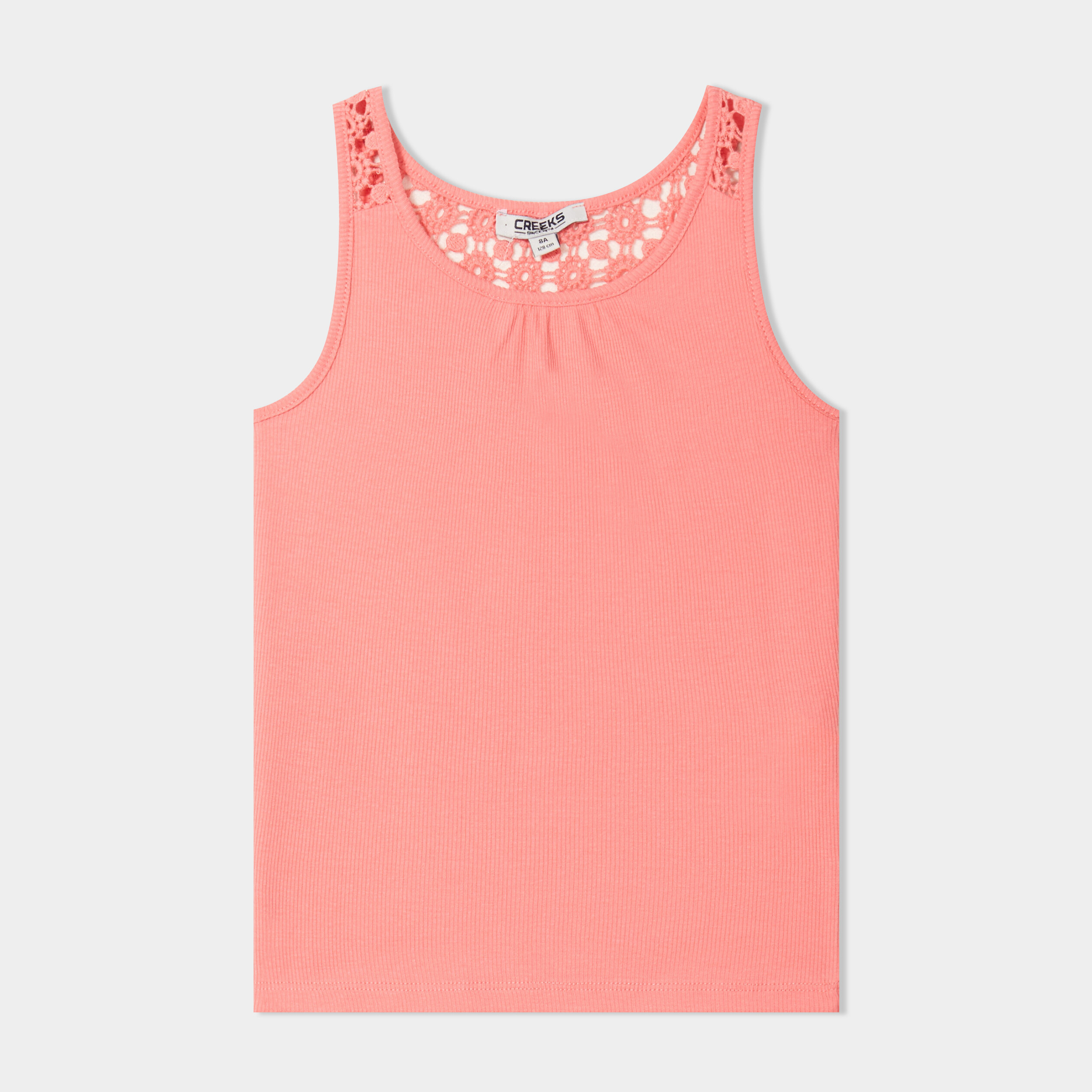 D&eacute;bardeur c&ocirc;tel&eacute; dos macram&eacute; rose framboise fille