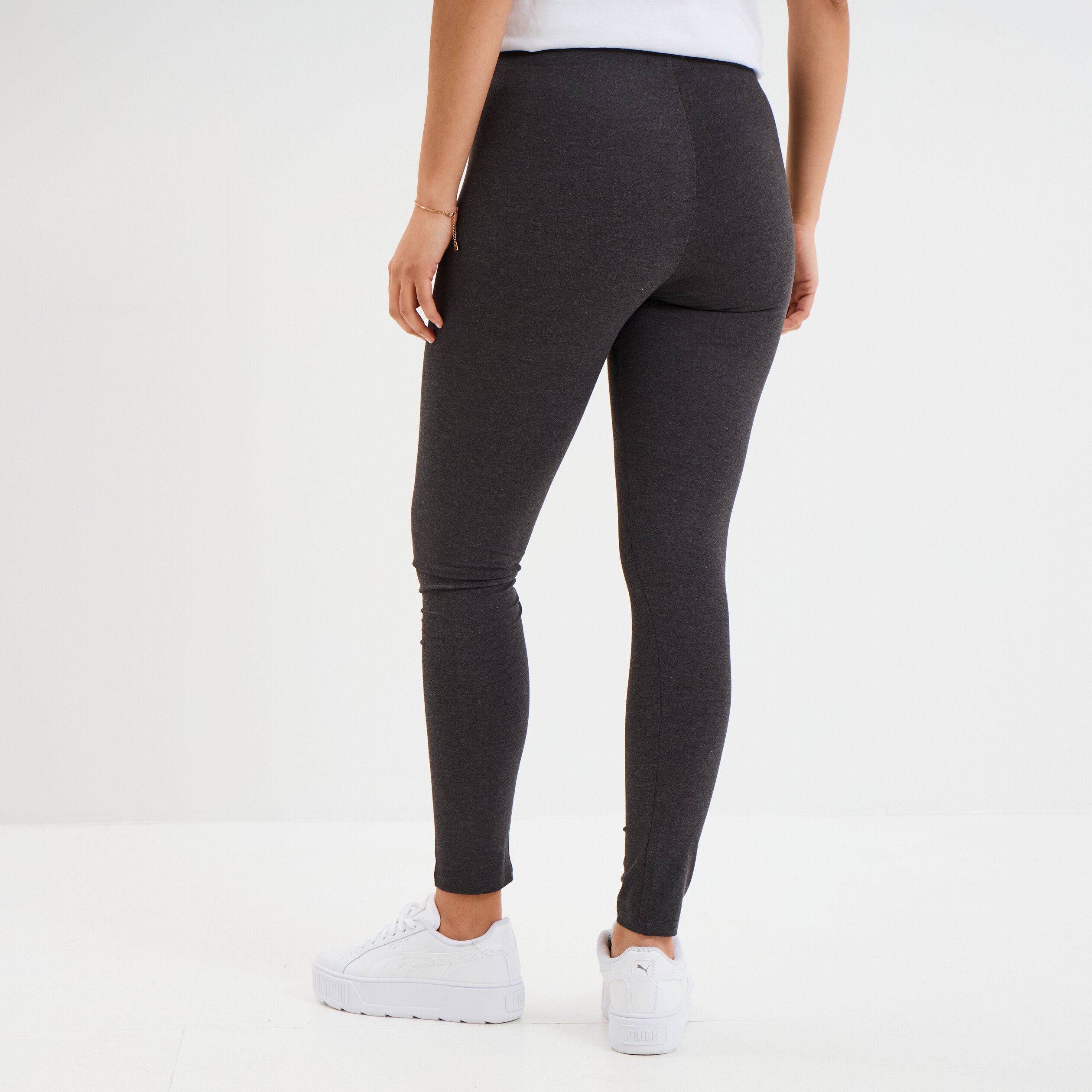 legging taille elastiquee gris fonce femme Legging taille élastiquée gris foncé femme