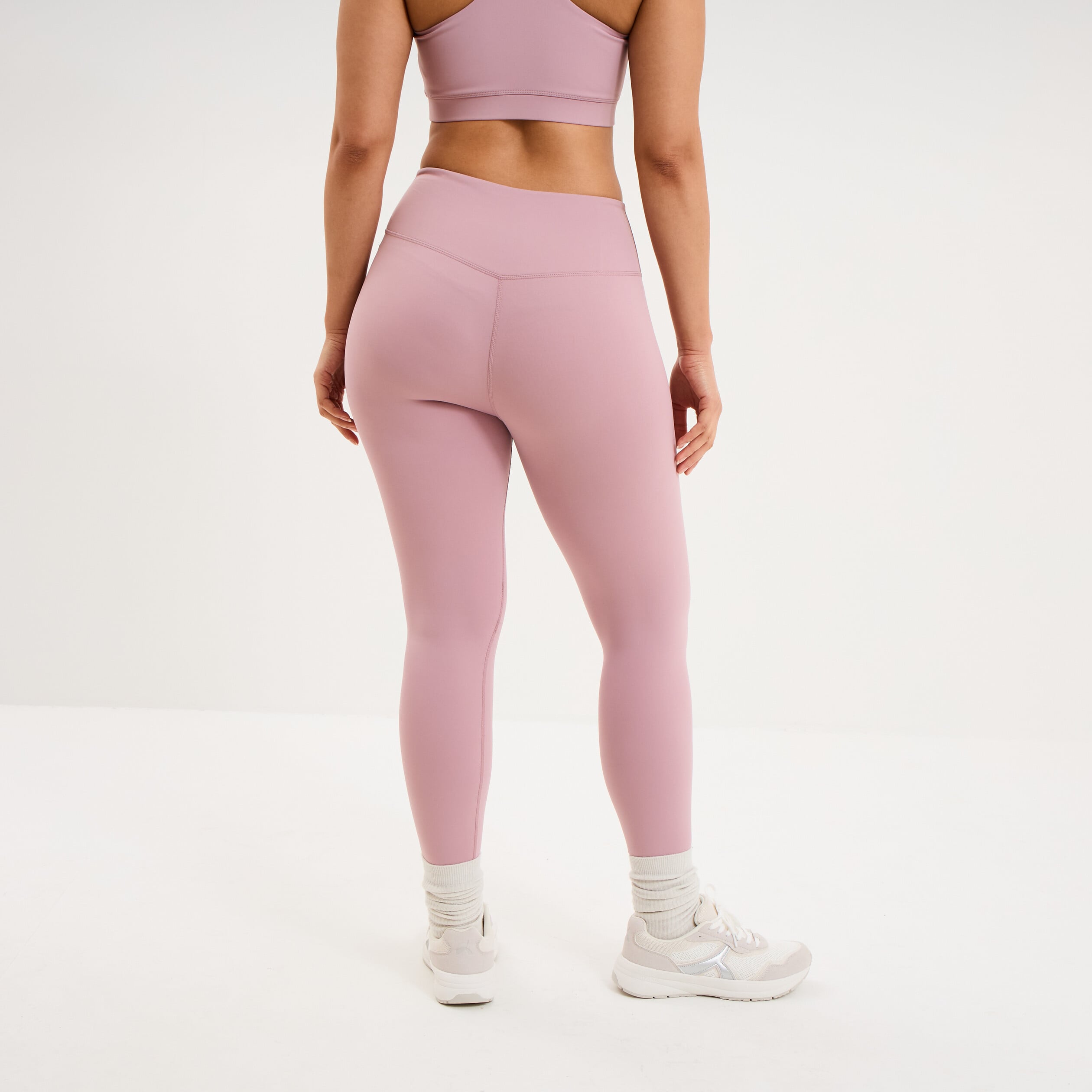 Legging de sport gainant taille haute mauve femme