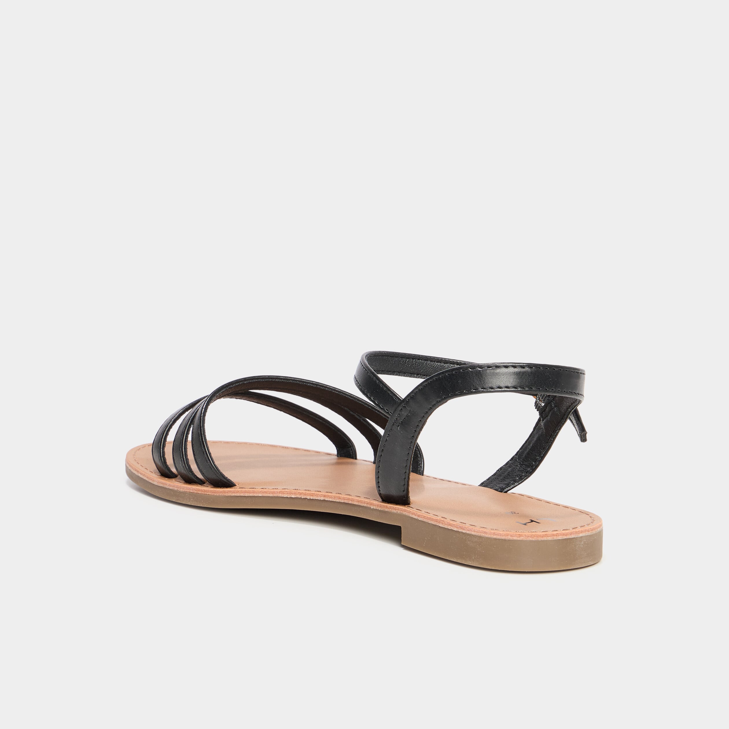 Sandales plates noir femme