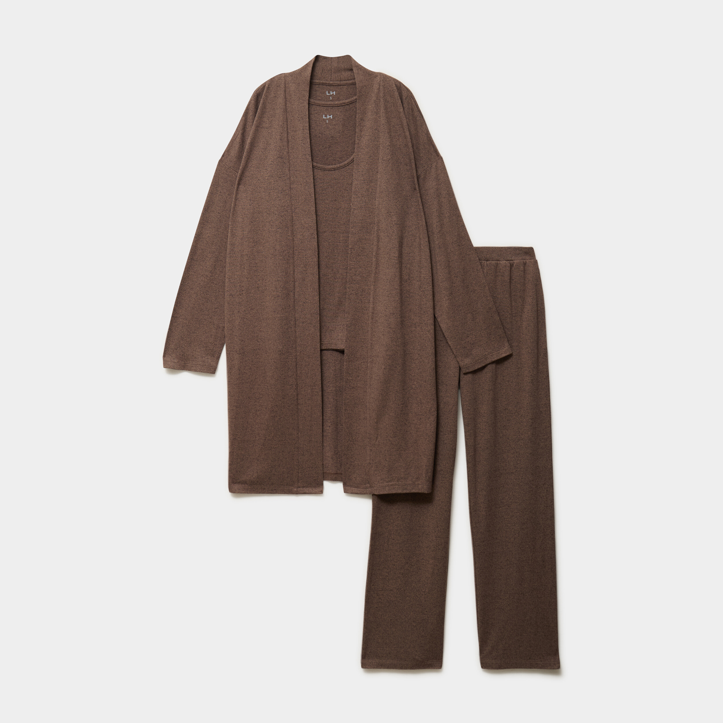 Ensemble pyjama 3 pi&egrave;ces beige femme