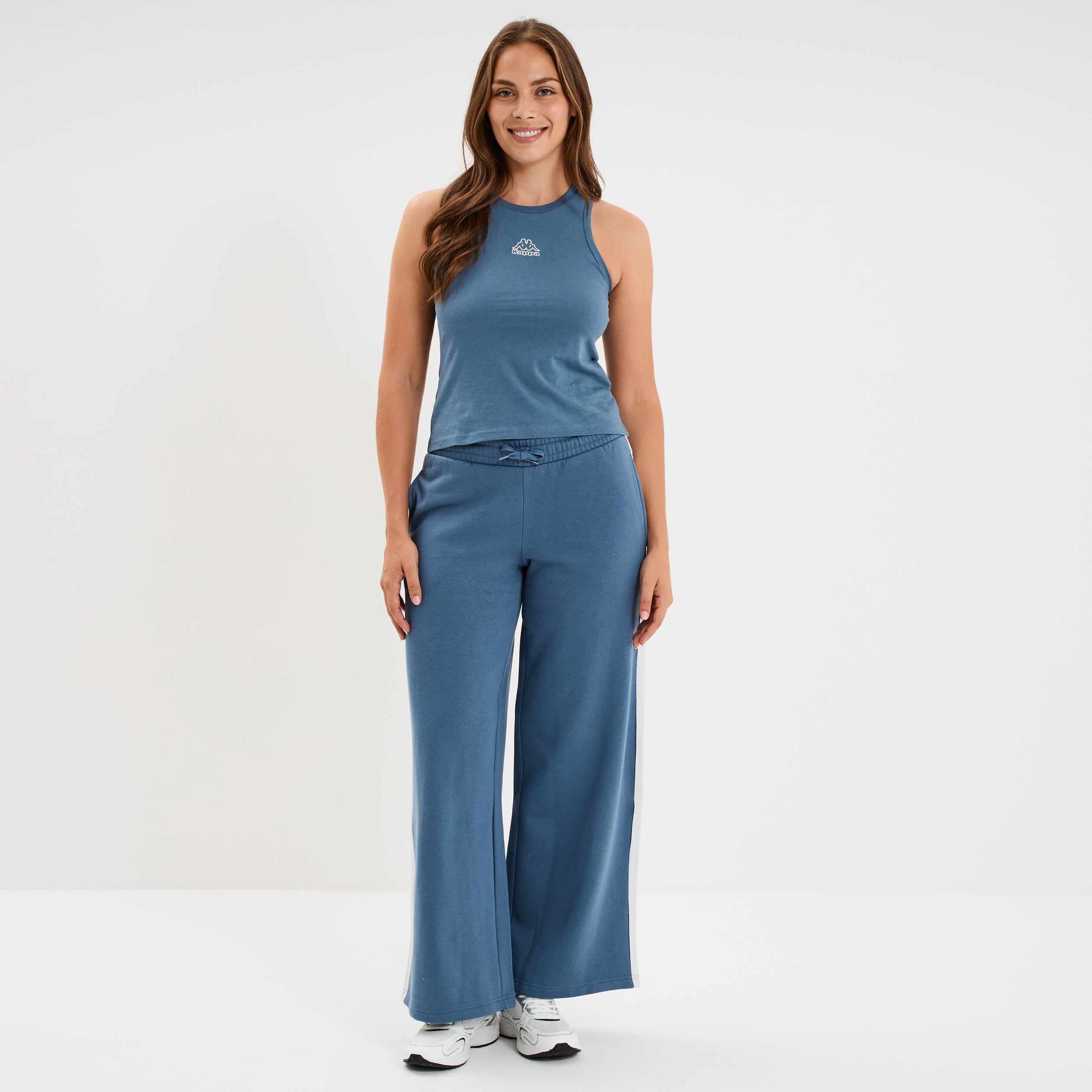 Pantalon de jogging molleton droit Kappa bleu femme