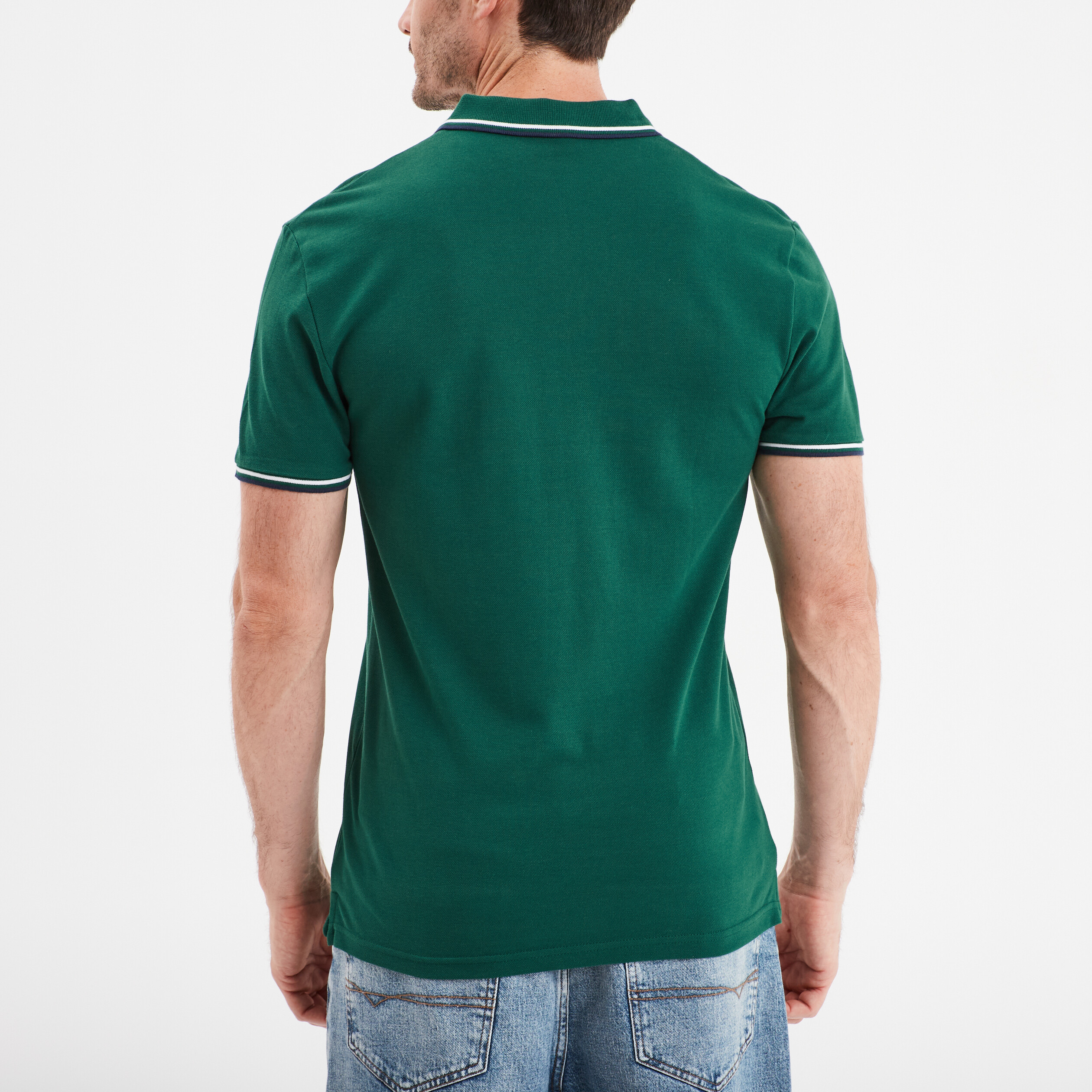 polo avec broderie poitrine coton creeks vert fonce homme Polo avec broderie poitrine coton Creeks vert foncé homme