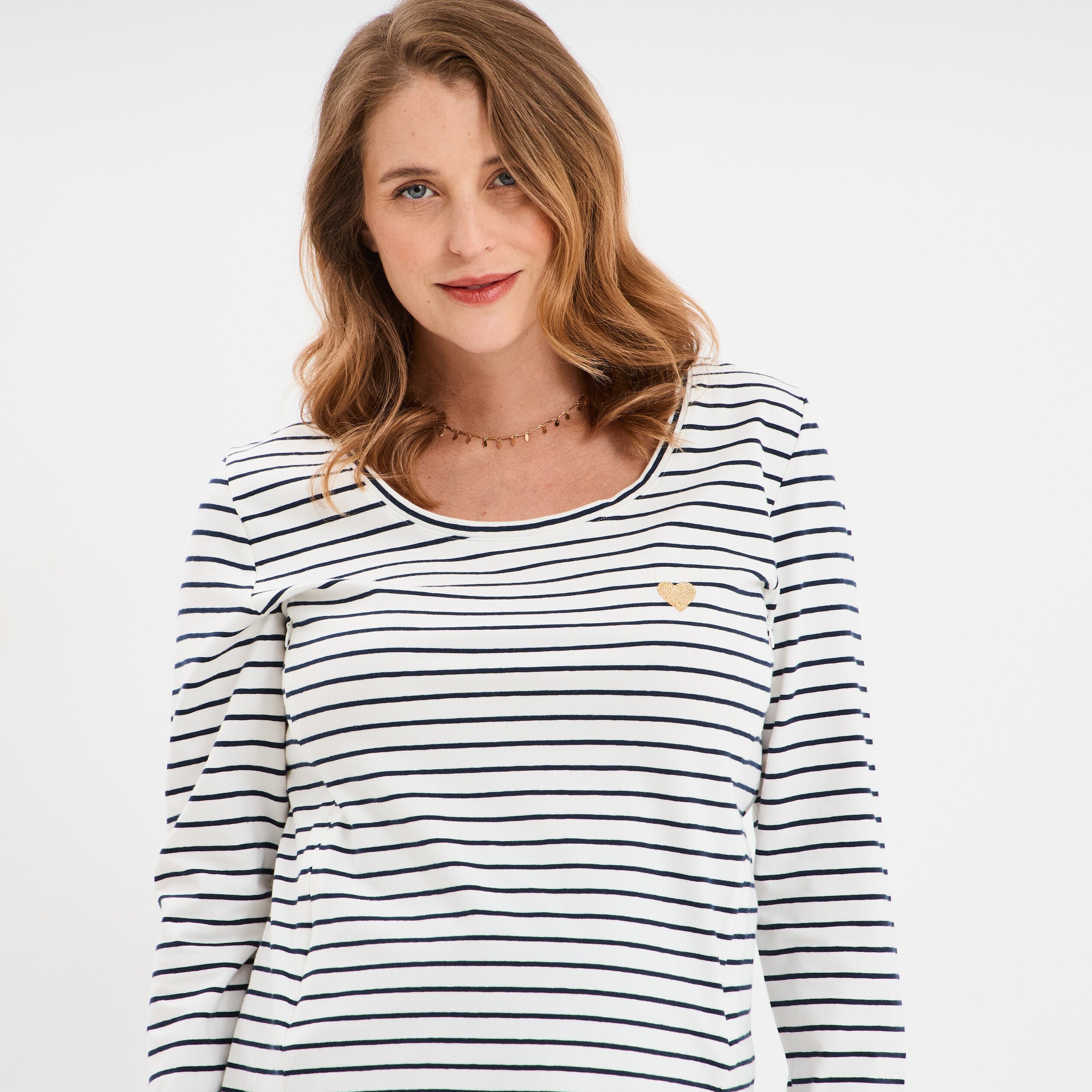 t shirt allaitement manches longues ecru femmemater T-shirt allaitement manches longues ecru femme maternité