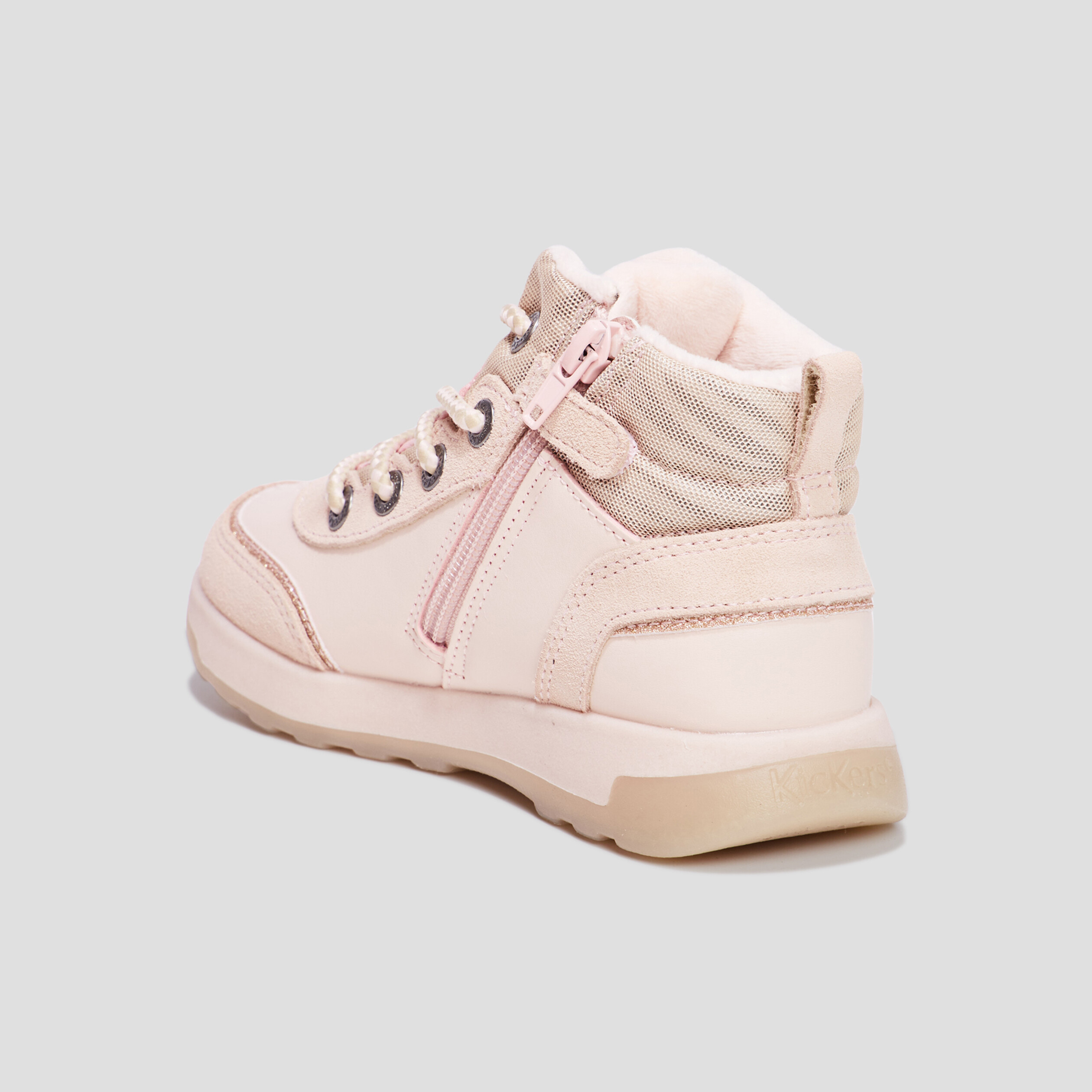 bottines zippees kickers fauna rose fille Bottines zippées Kickers Fauna rose fille