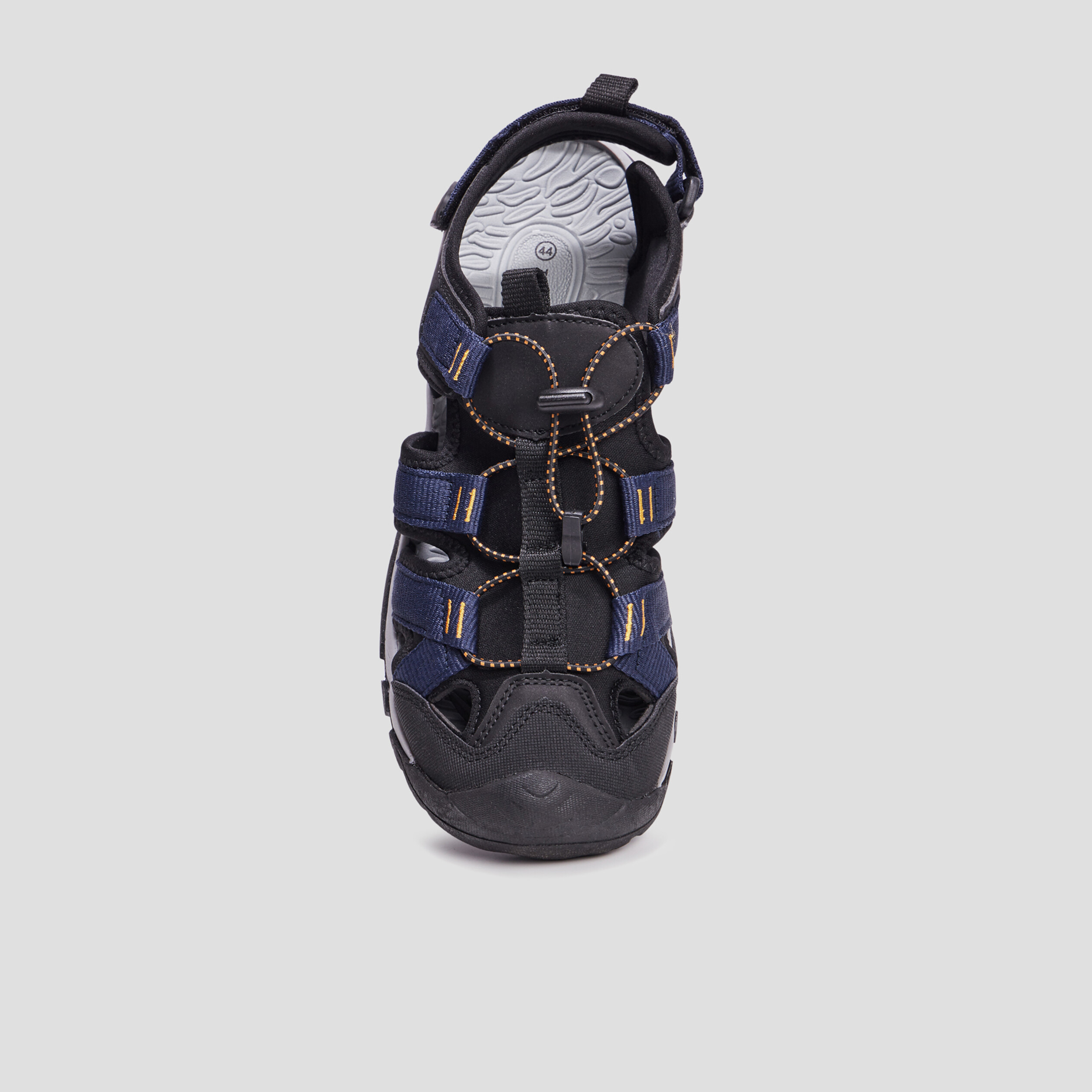 Sandales à scratch et lacets élastiqués bleu marine homme