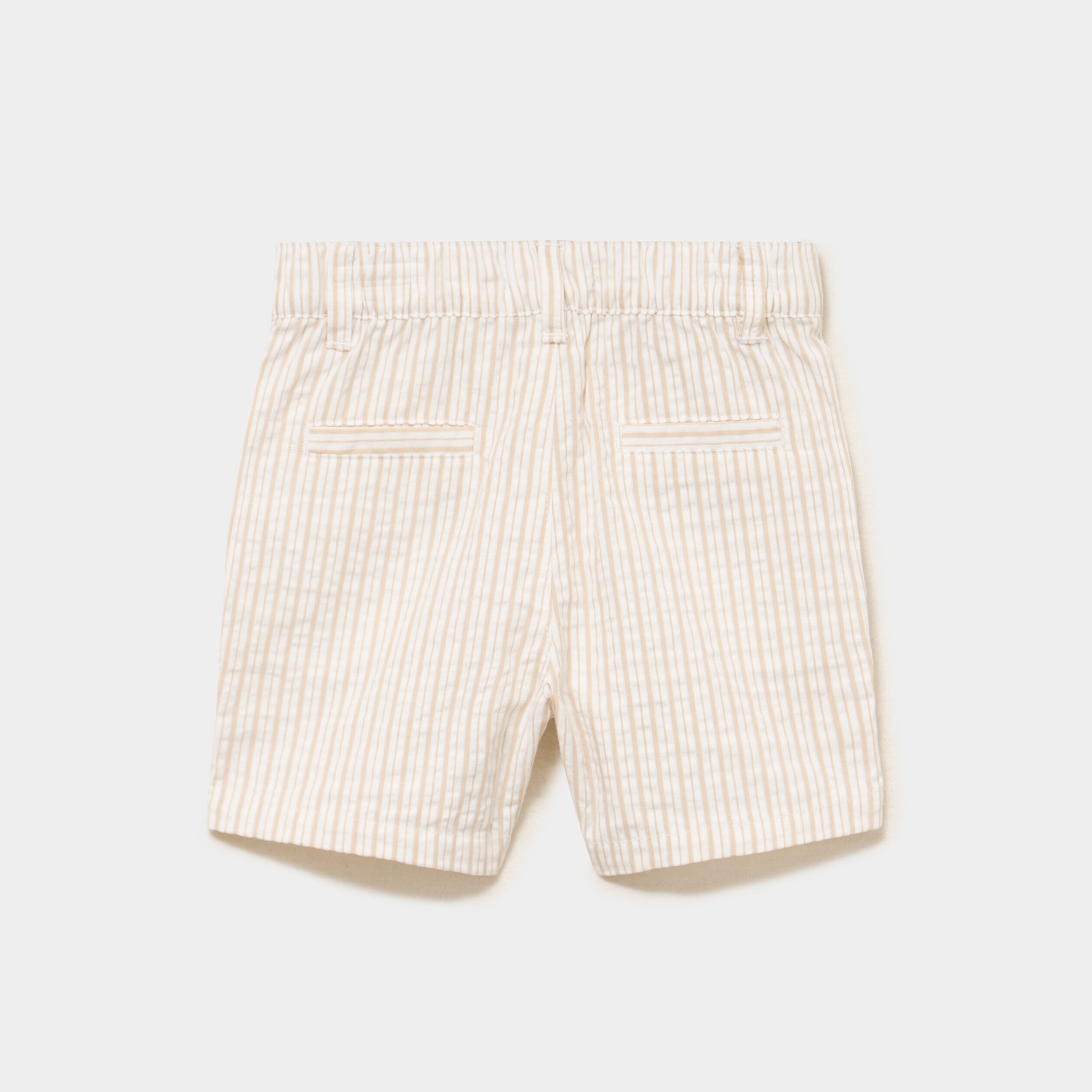 Short droit coton beige b&eacute;b&eacute; gar&ccedil;on