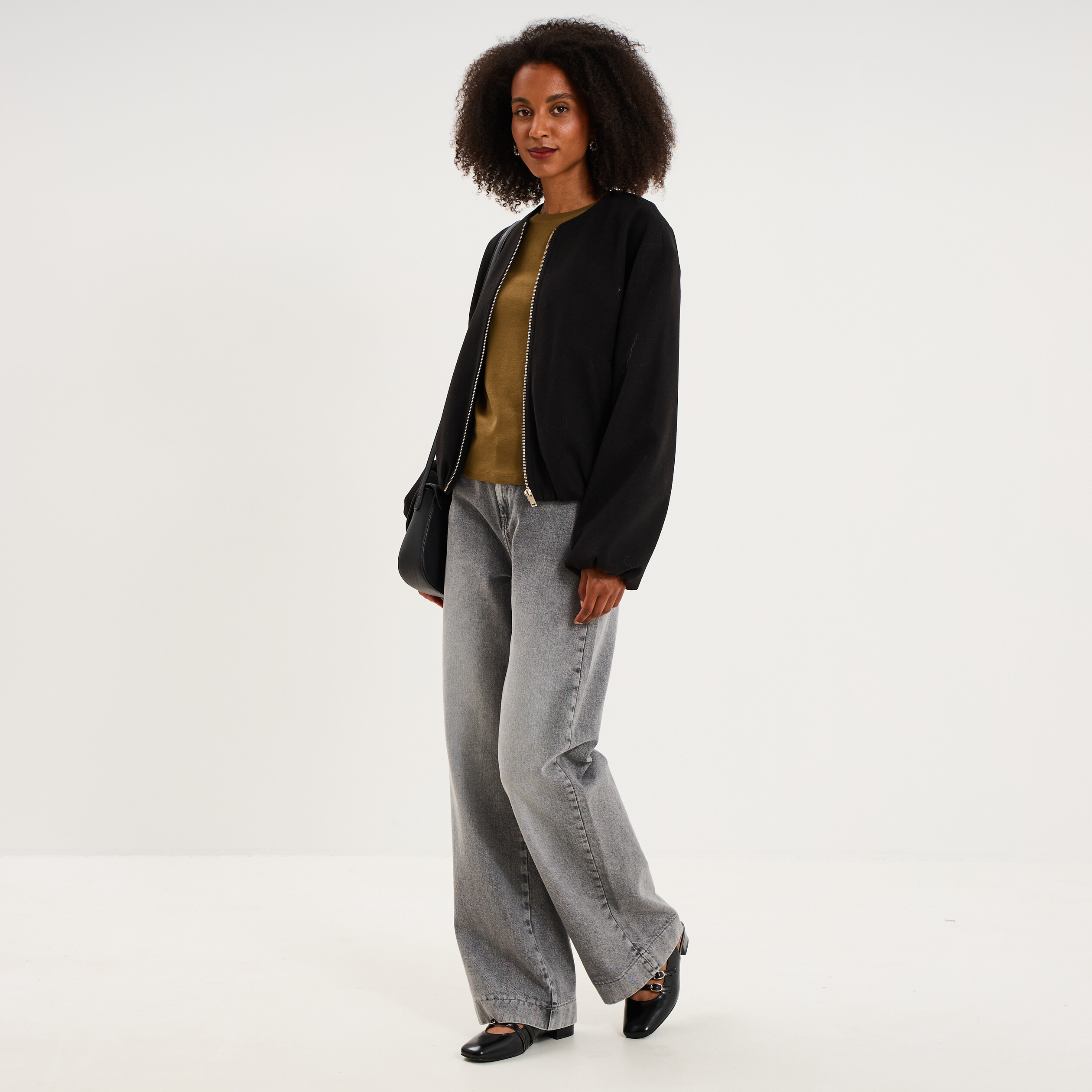 Veste boule oversize noir femme