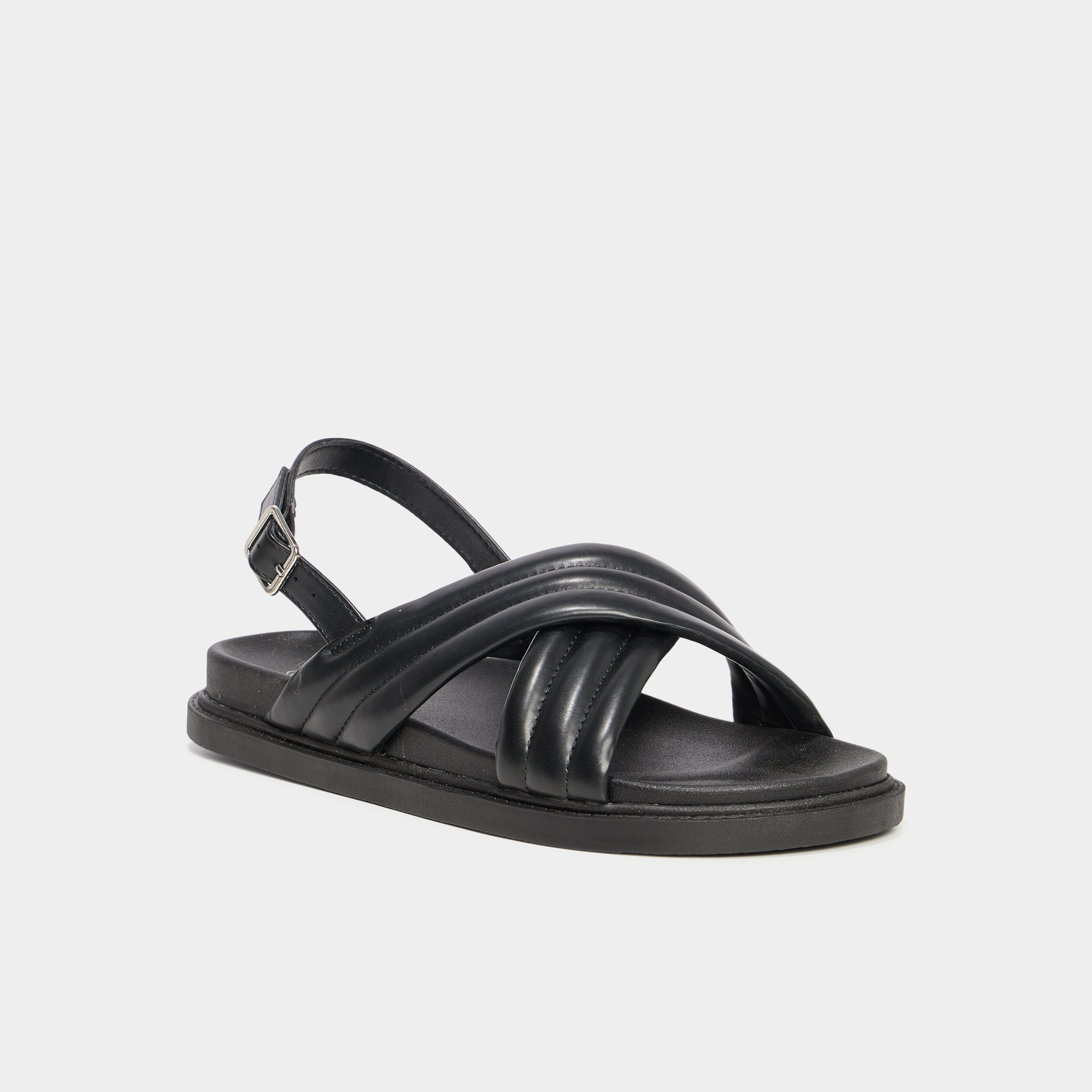 Sandales plates noir femme