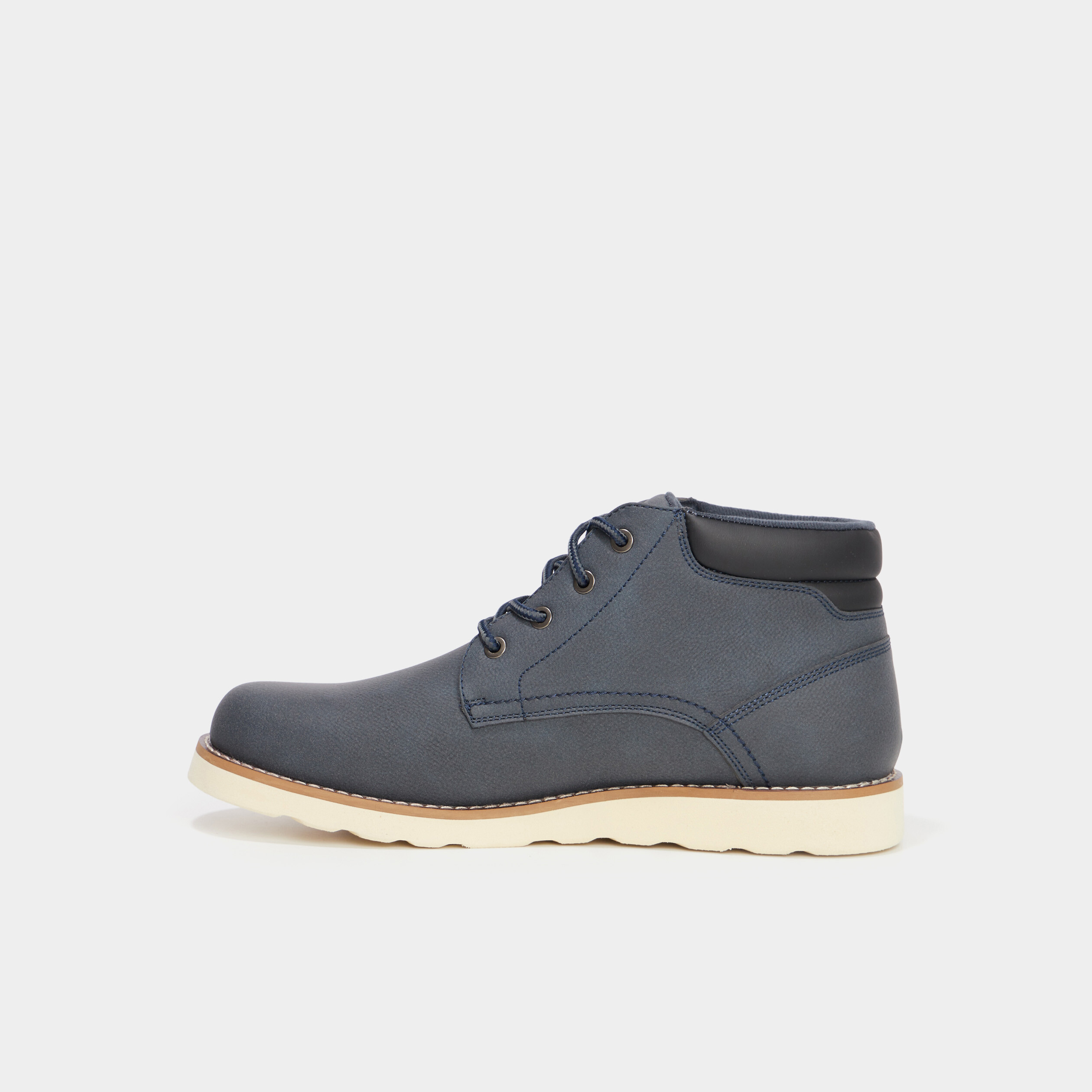 Bottines &agrave; lacets effet similicuir bleu homme