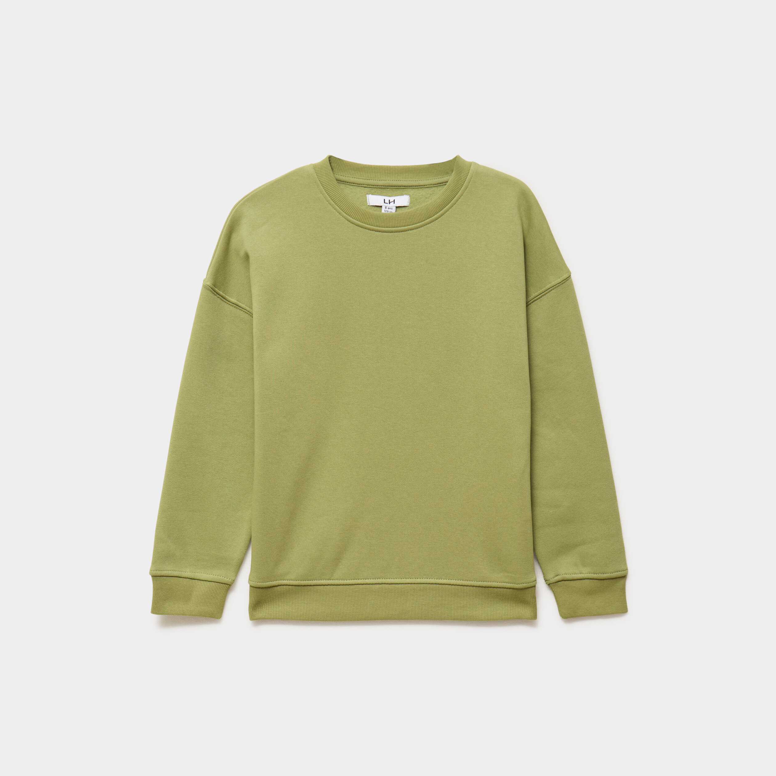 Sweat oversize manches longues col rond vert pastel gar&ccedil;on