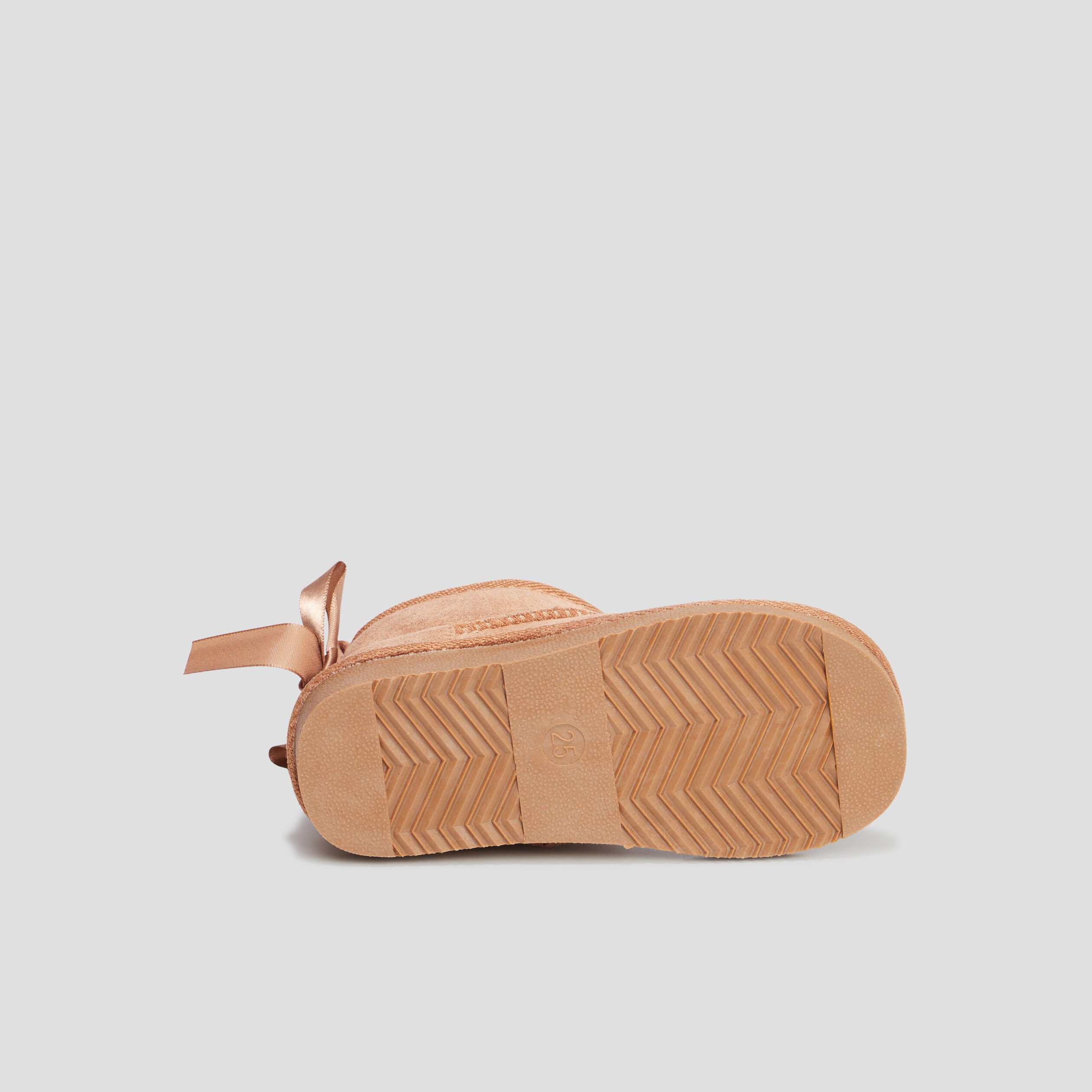 Bottines fourr&eacute;es avec noeud camel fille