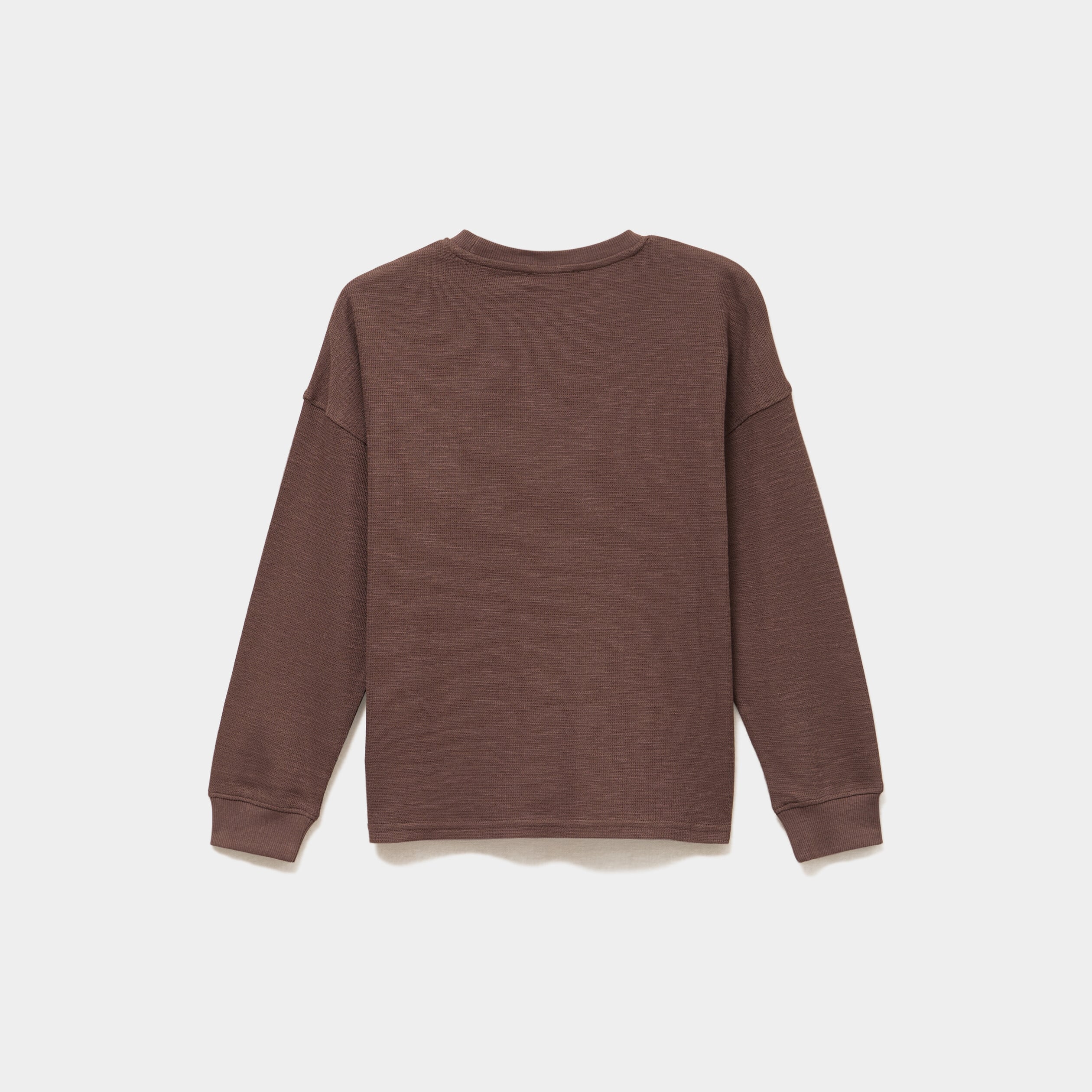 T-shirt manches longues avec logo marron fonc&eacute; gar&ccedil;on