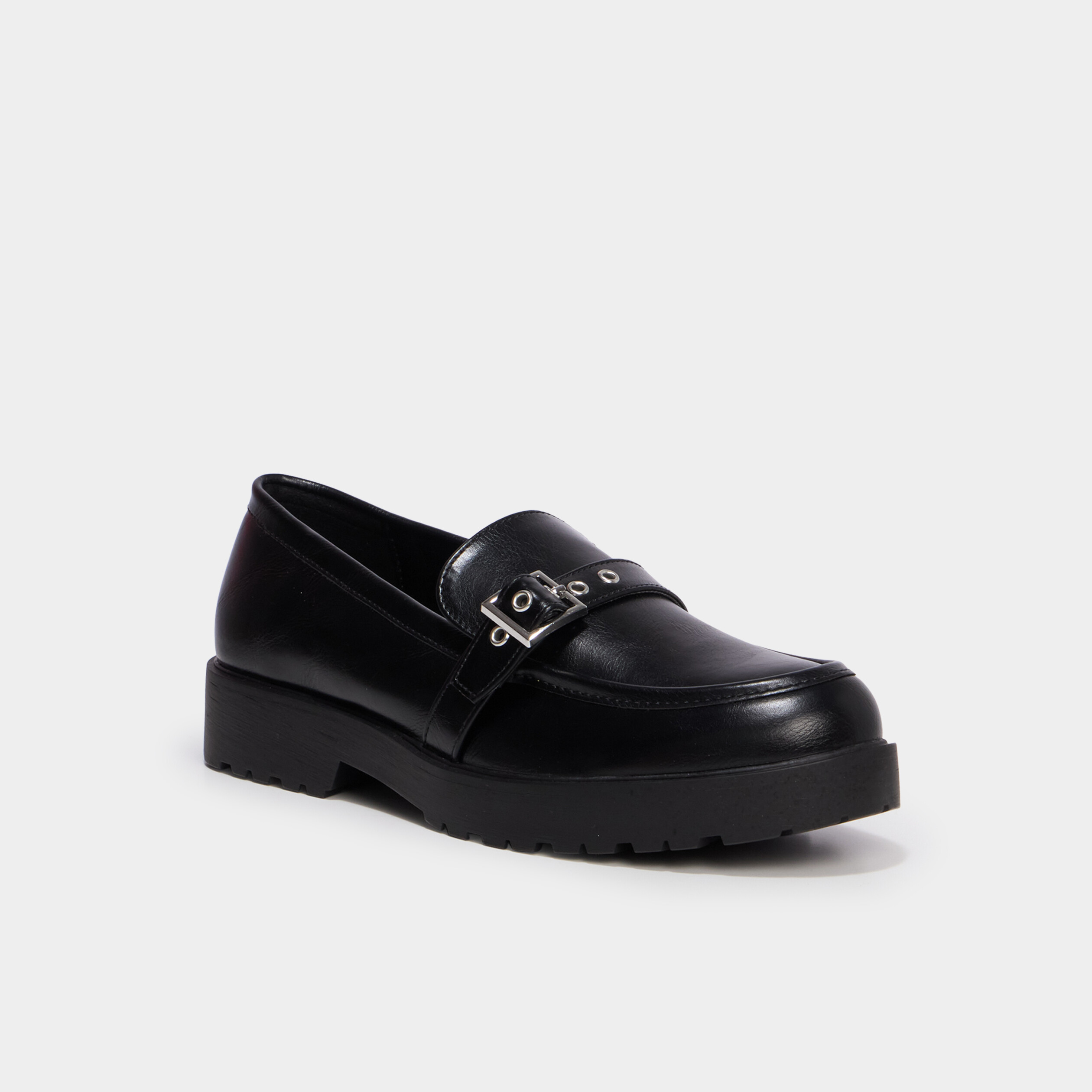 Mocassins avec boucles noir femme