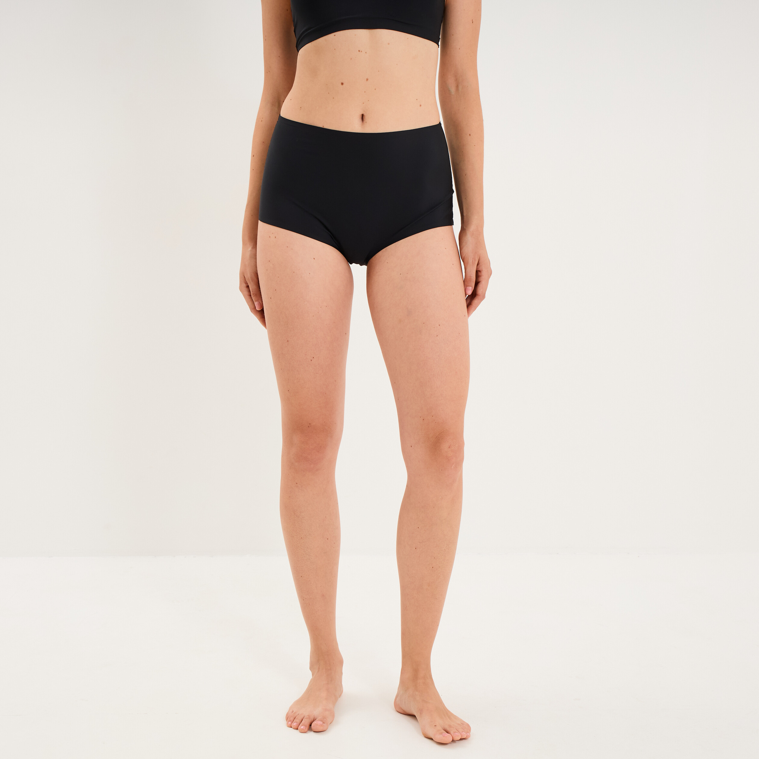 Culotte taille haute taille &eacute;lastiqu&eacute;e noir femme
