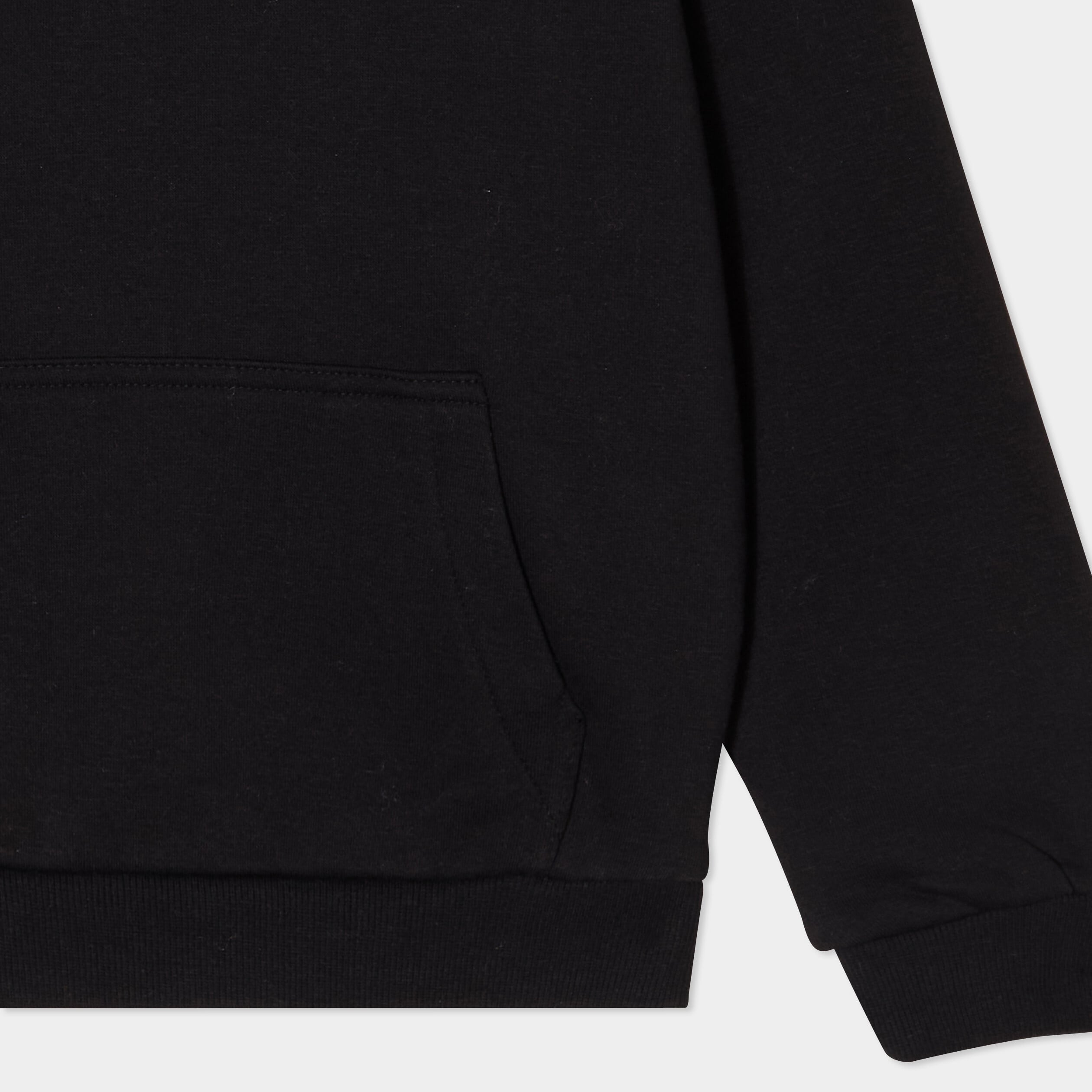 Sweat &agrave; capuche hoodie relax molleton noir fille