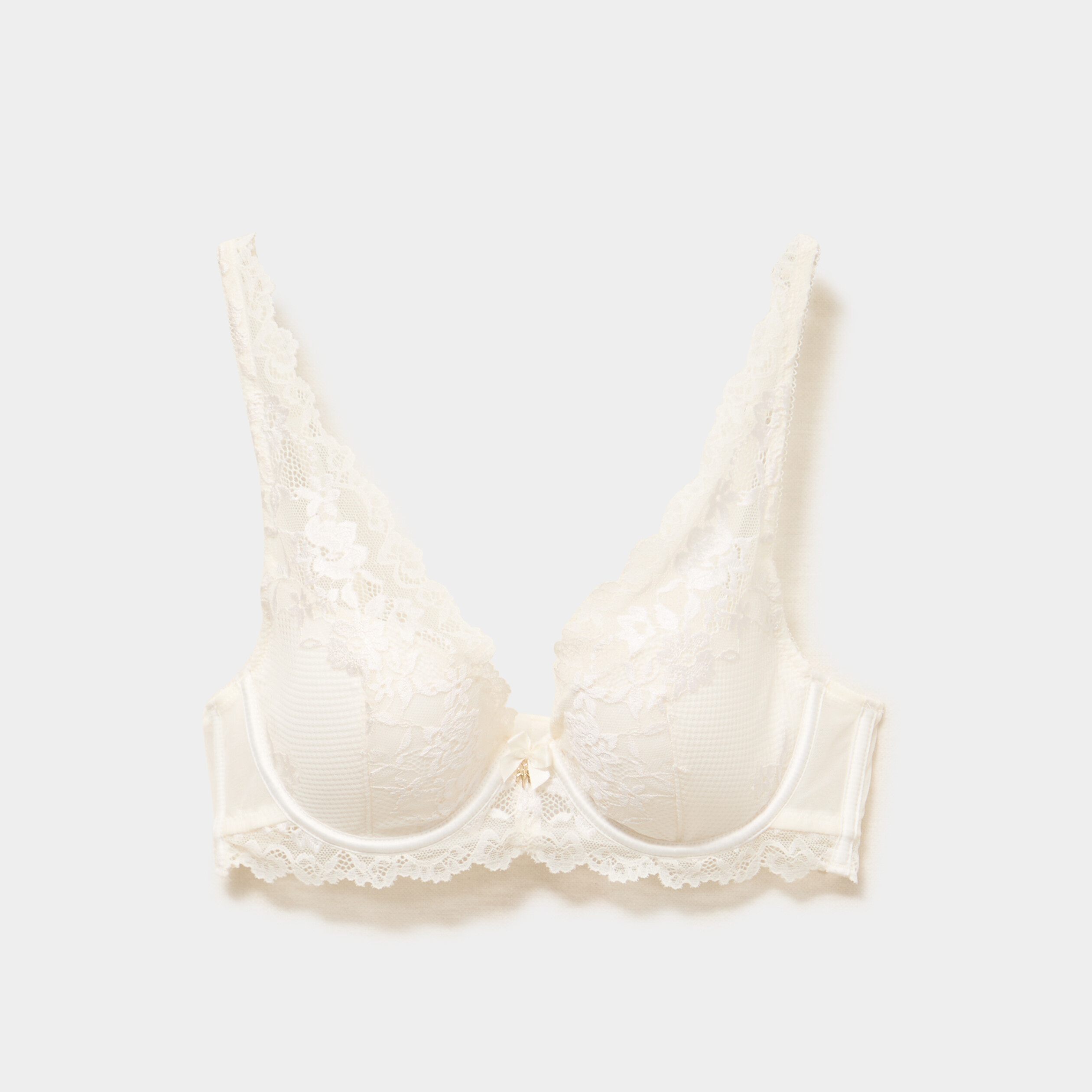 Soutien-gorge foulard avec dentelle blanc femme
