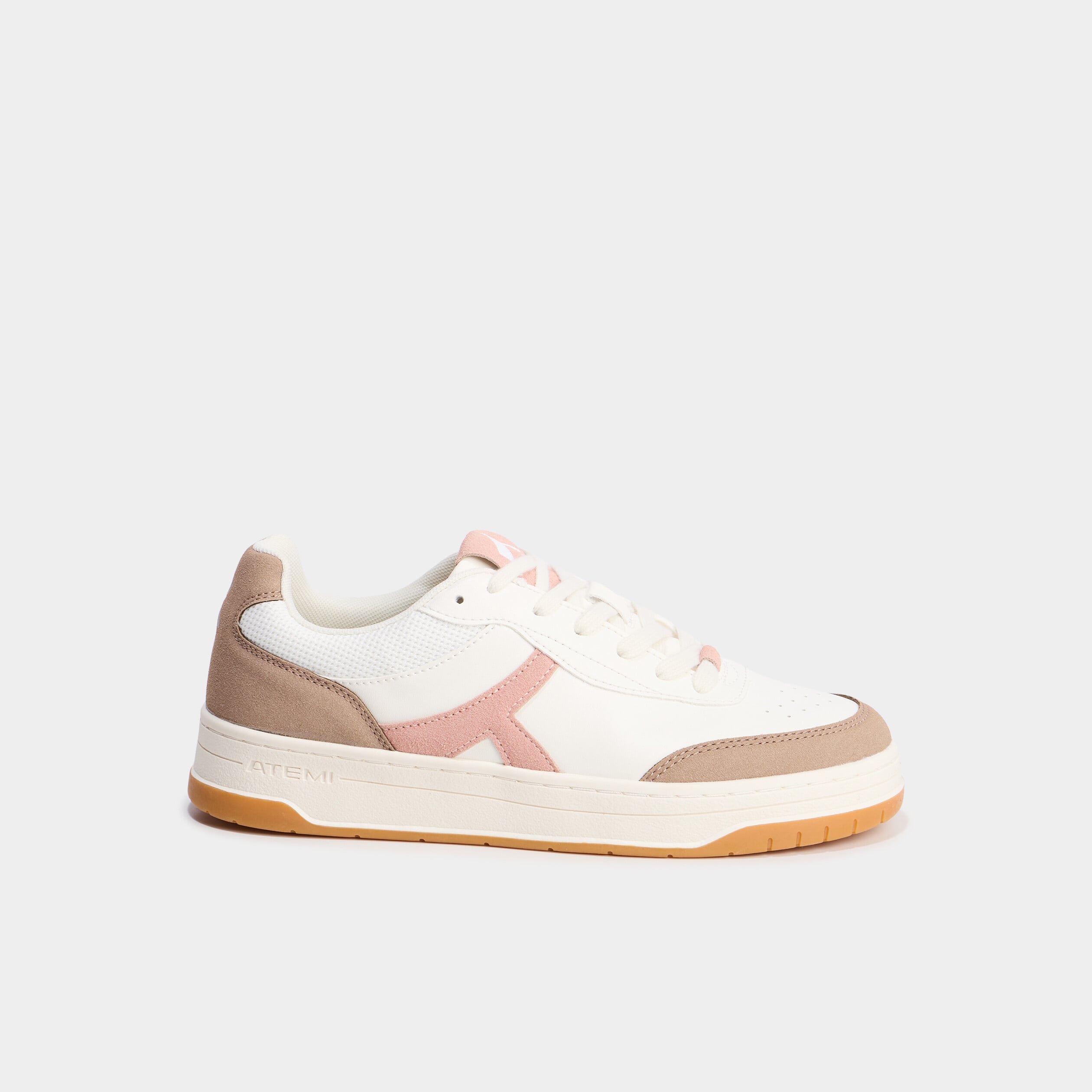 Tennis basses &agrave; lacets rose femme