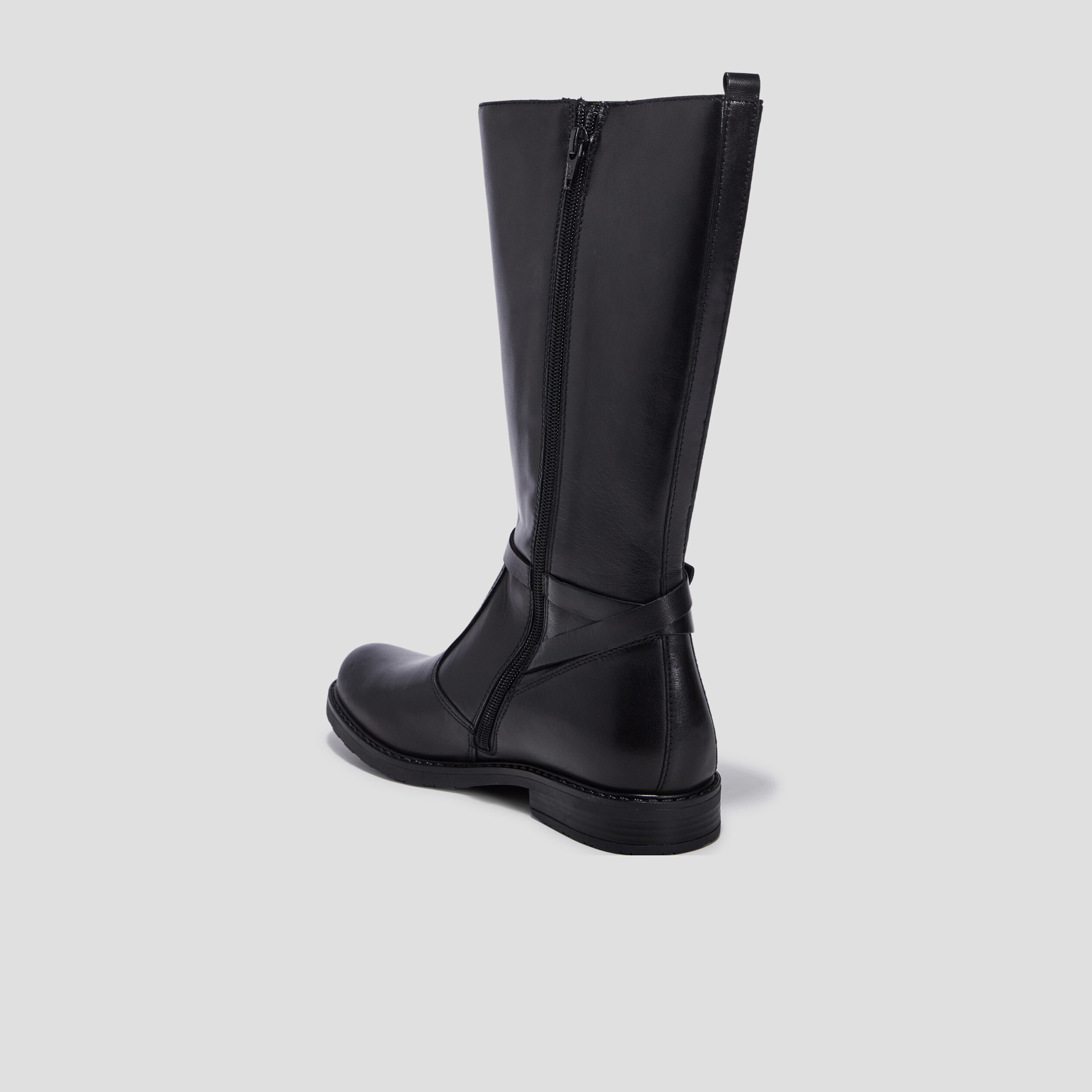 bottes avec boucles en cuir noir fille Bottes avec boucles en cuir noir fille
